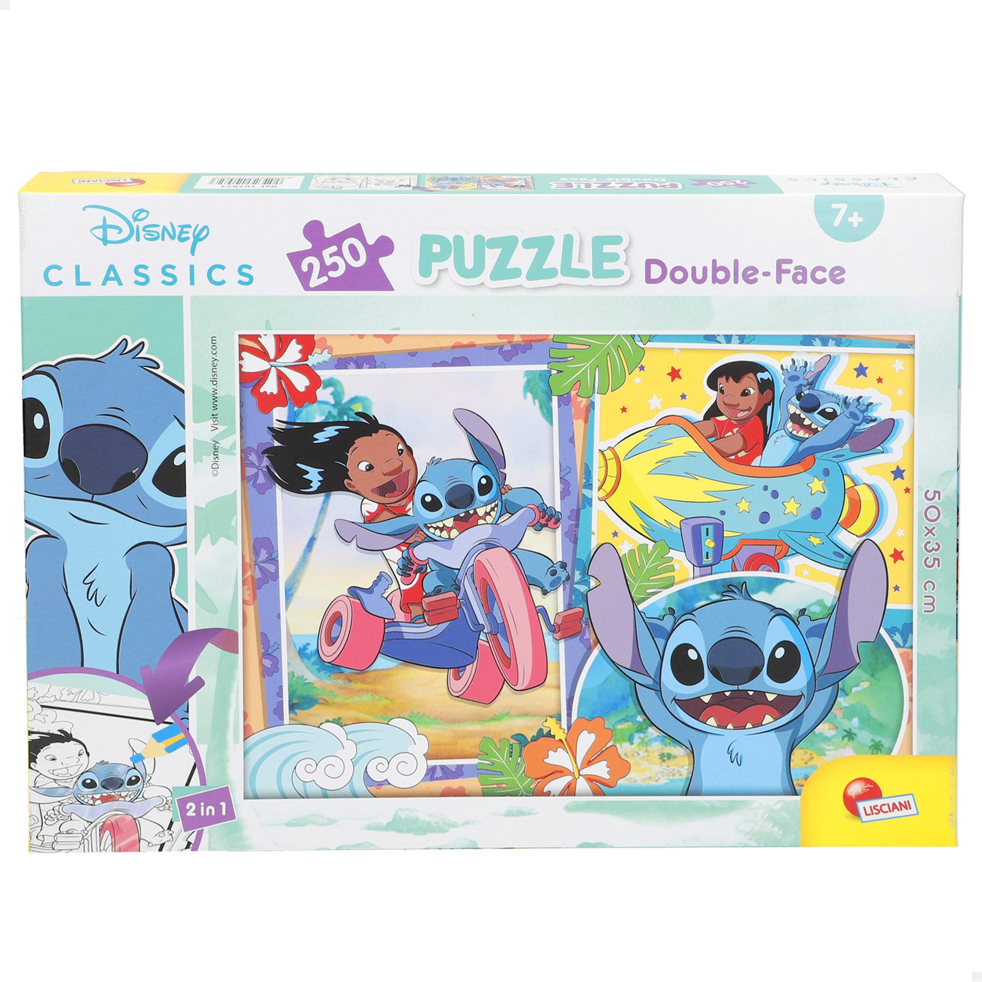 Disney Stitch Puzzle doble cara para colorear 250 piezas