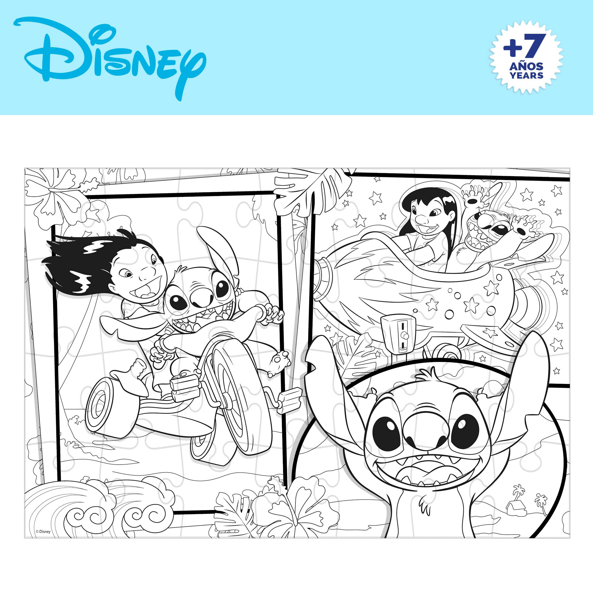 Disney Stitch Puzzle doble cara para colorear 250 piezas