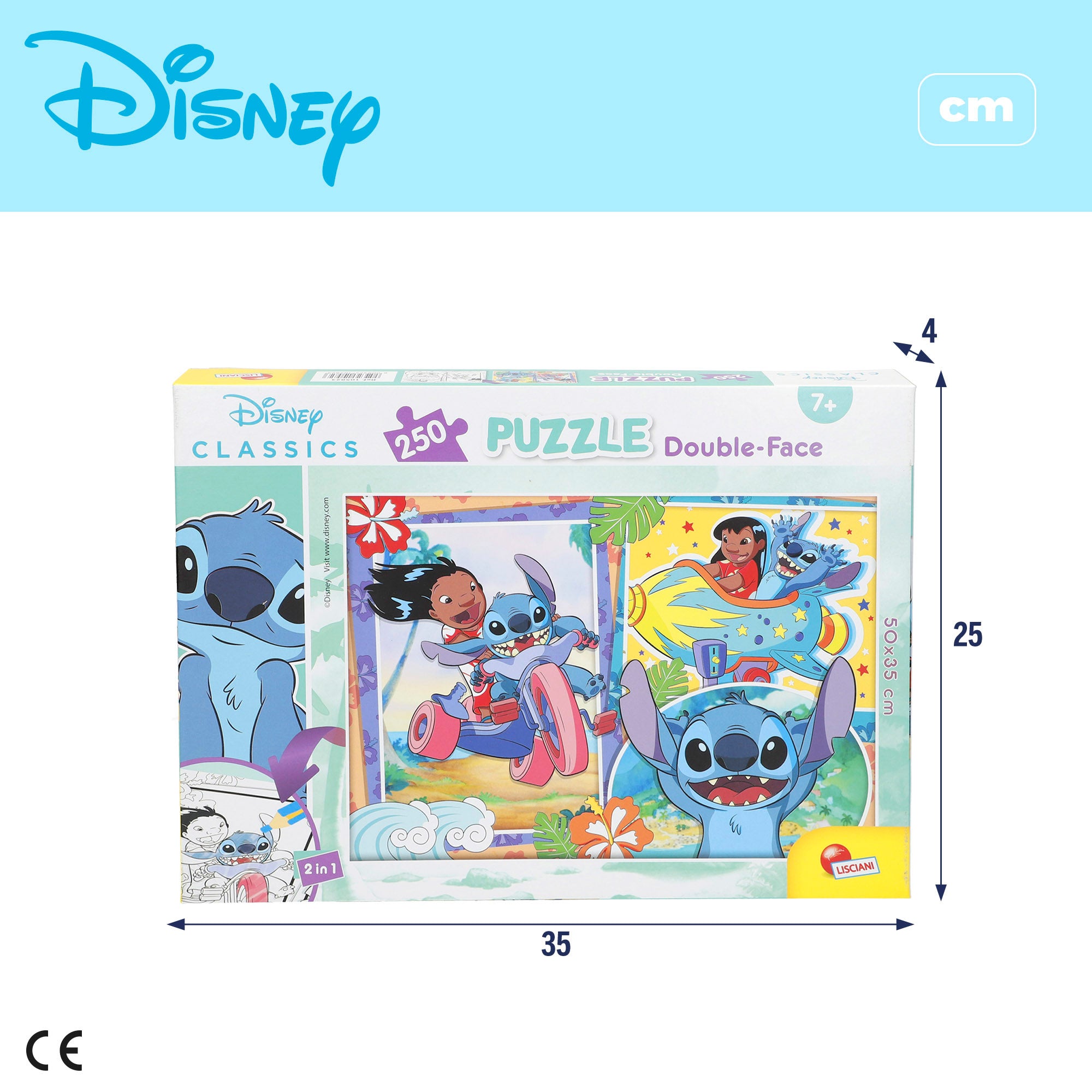 Disney Stitch Puzzle doble cara para colorear 250 piezas