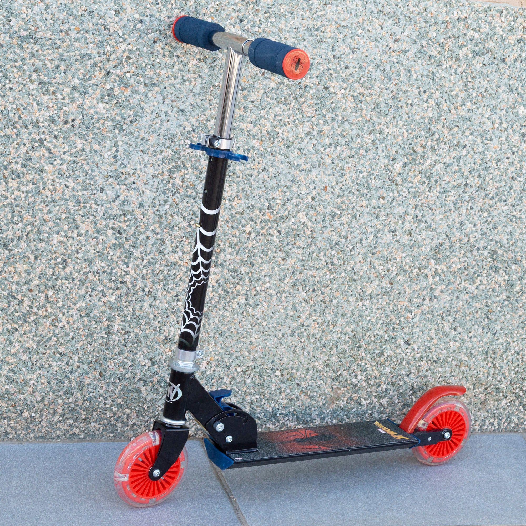Spiderman Patinete plegable 2 ruedas con luces 5 años