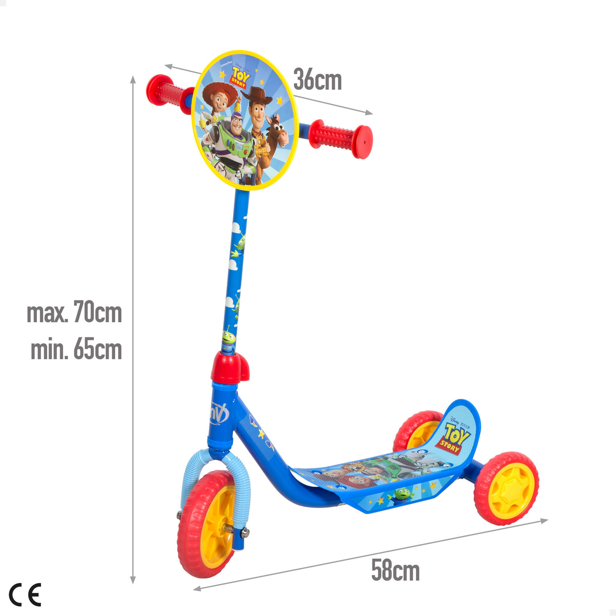 Toy Story Patinete plegable 3 ruedas + 2 años