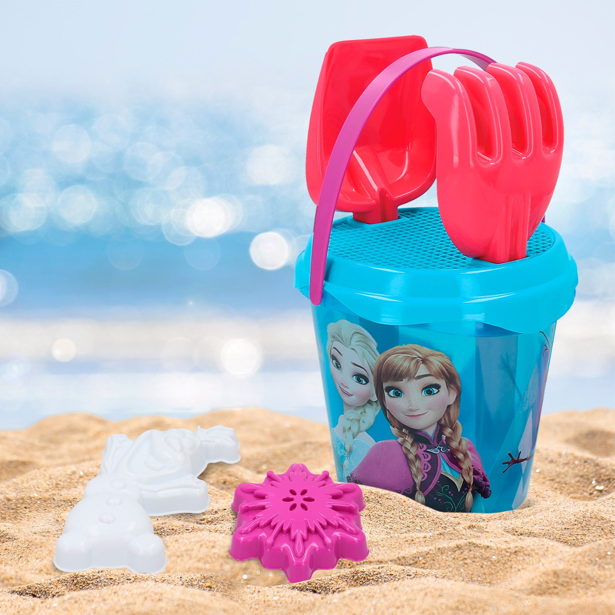 Frozen Set cubo de playa c/accesorios y mochila transporte