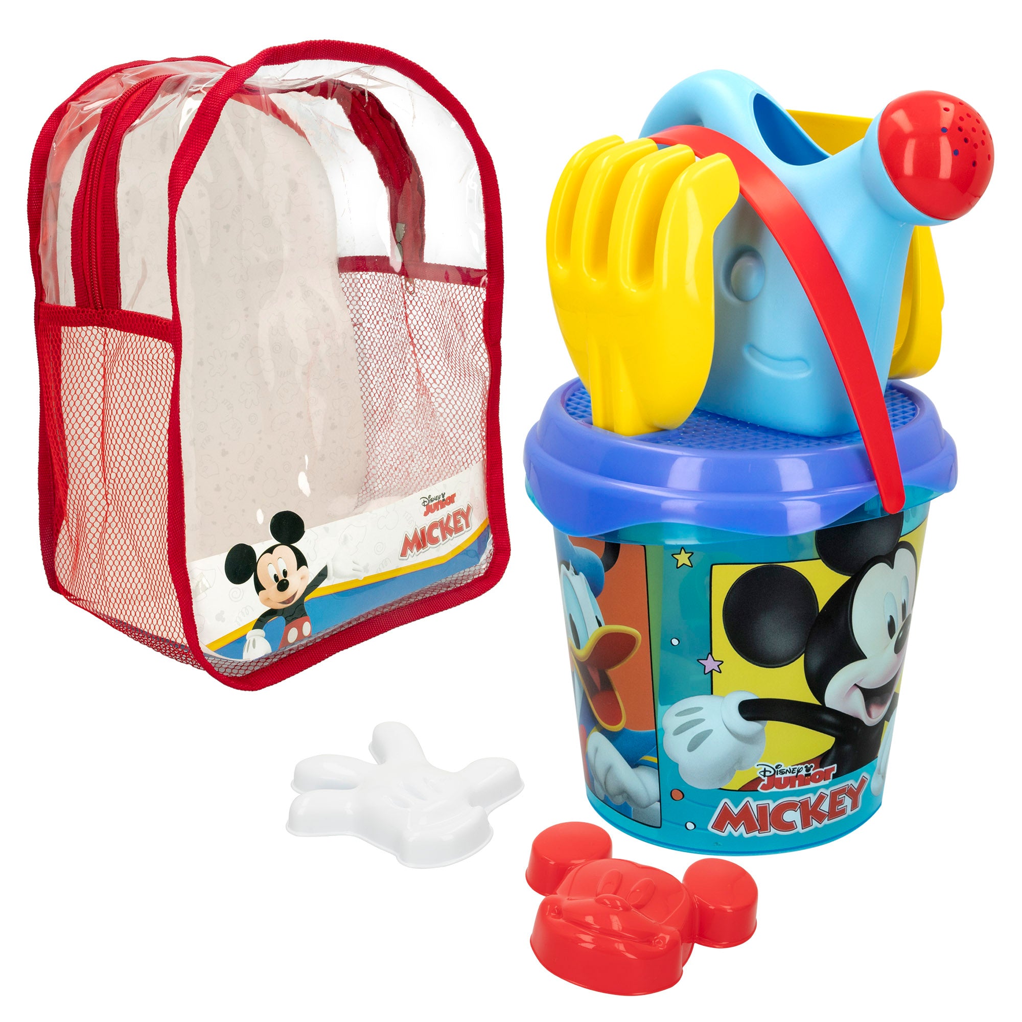 Mickey Set cubo de playa con accesorios y mochila transporte