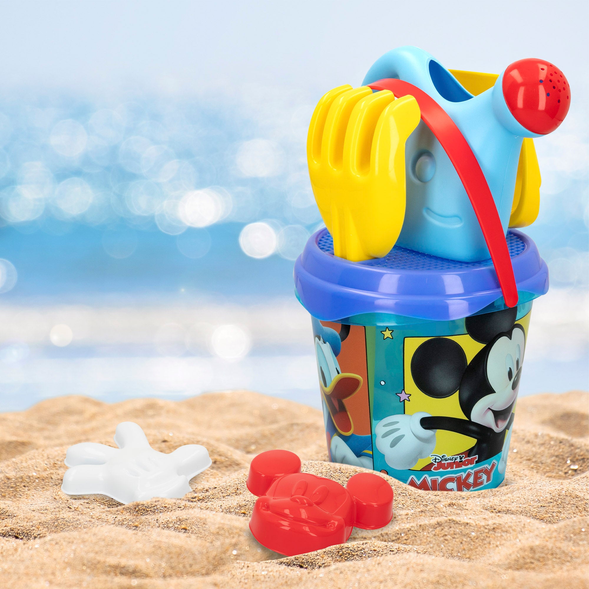Mickey Set cubo de playa con accesorios y mochila transporte