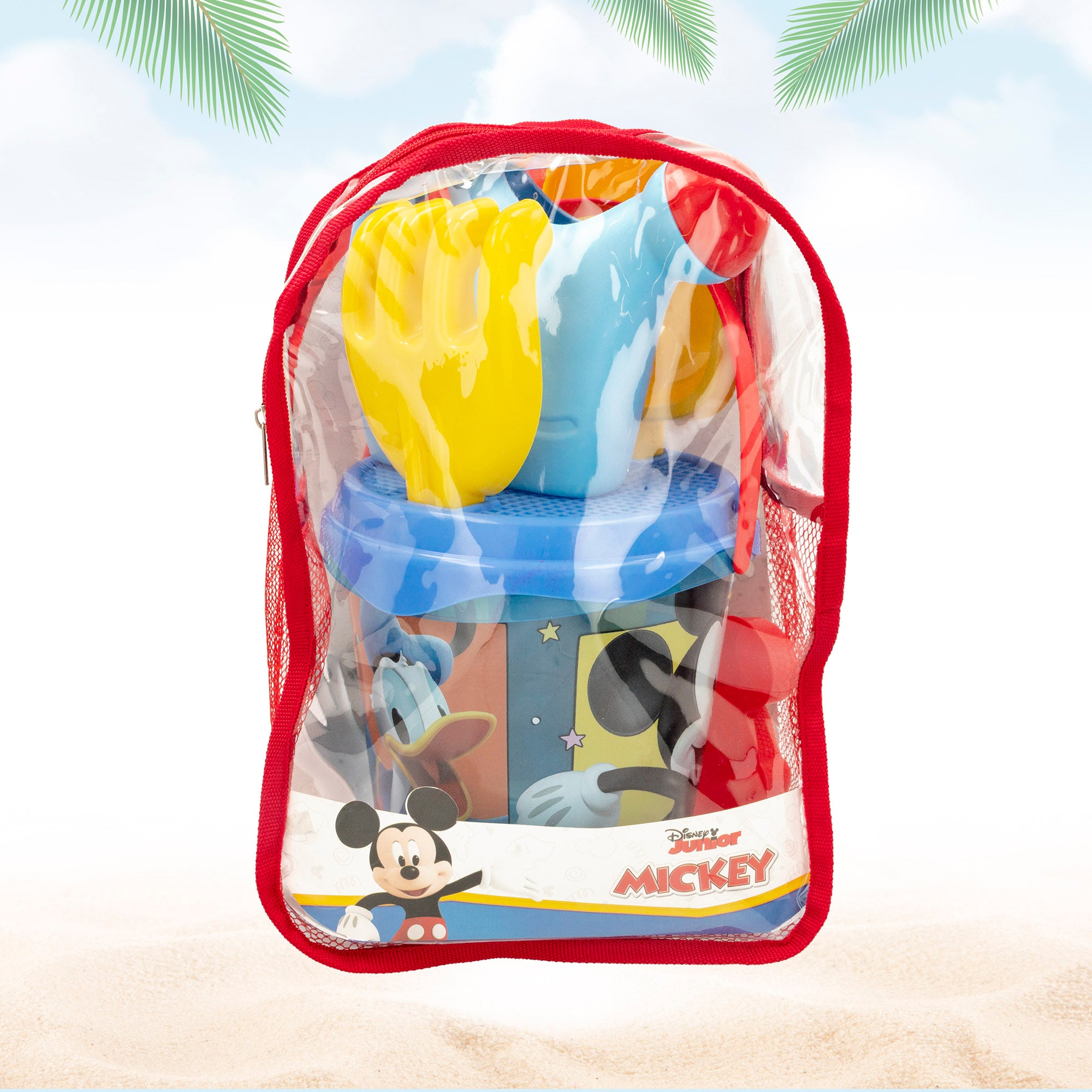 Mickey Set cubo de playa con accesorios y mochila transporte