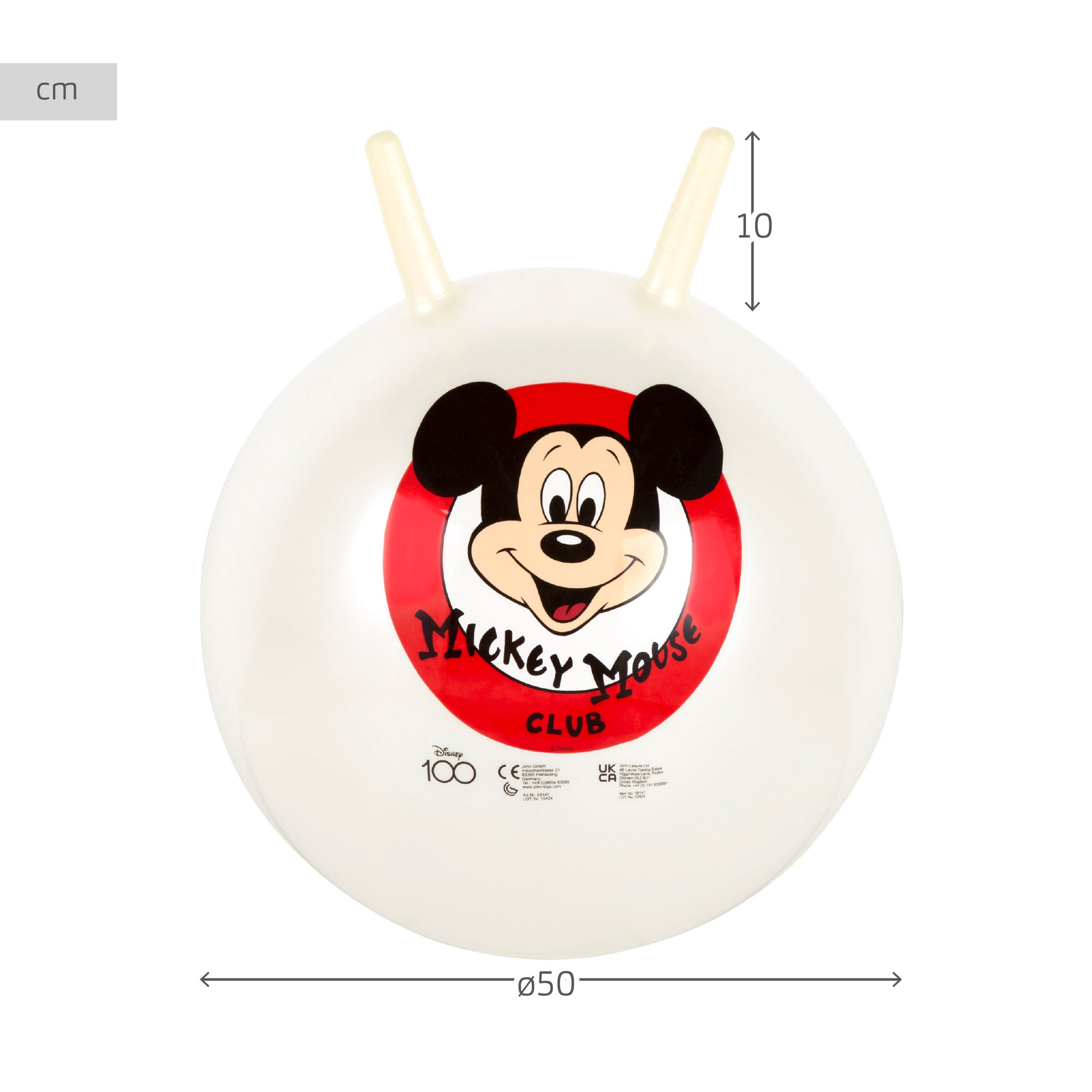 Disney Pelota saltarina hinchable Mickey Mouse Ø45-50 cm