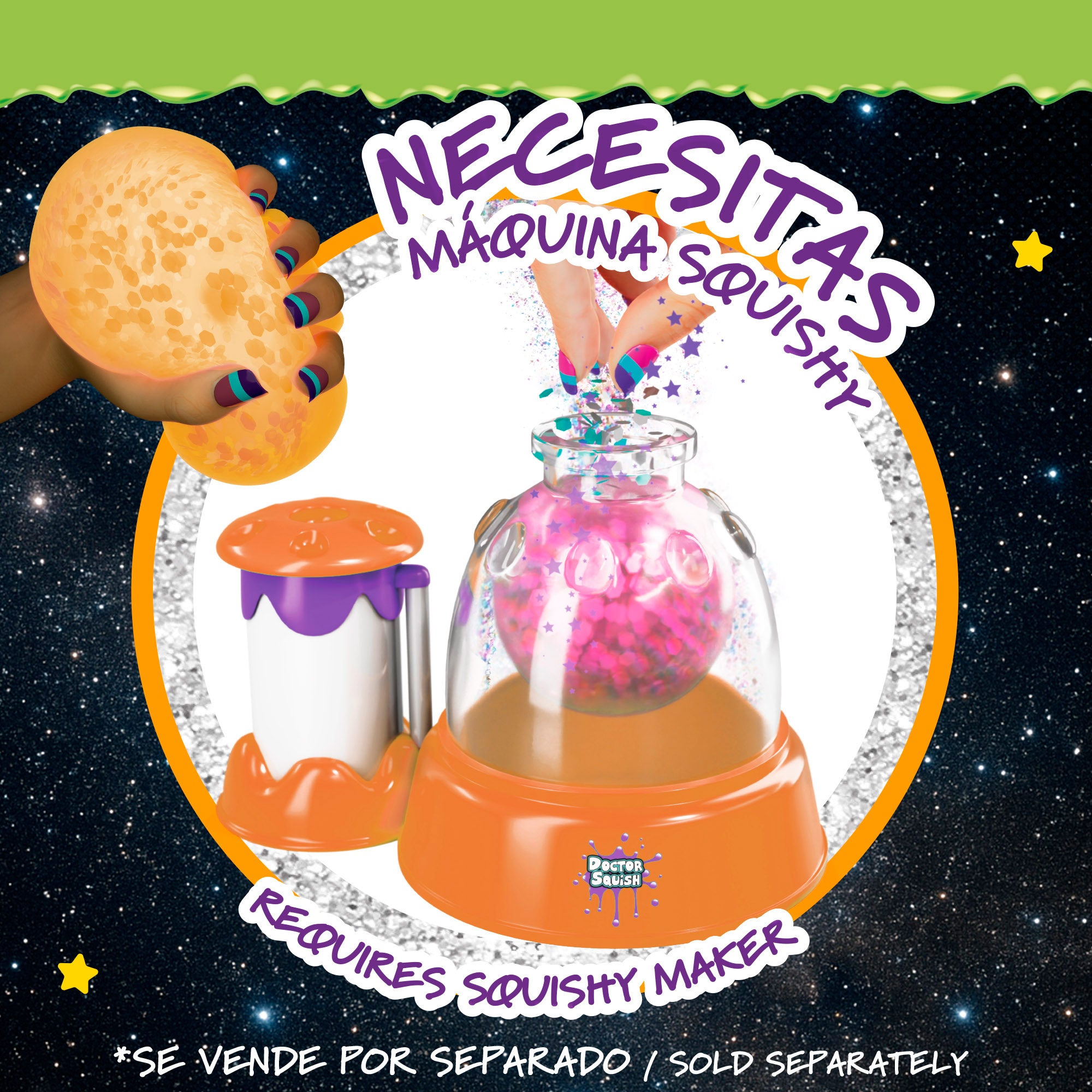 Doctor Squish Recarga Glow it! pack 6 squishies con accesorios