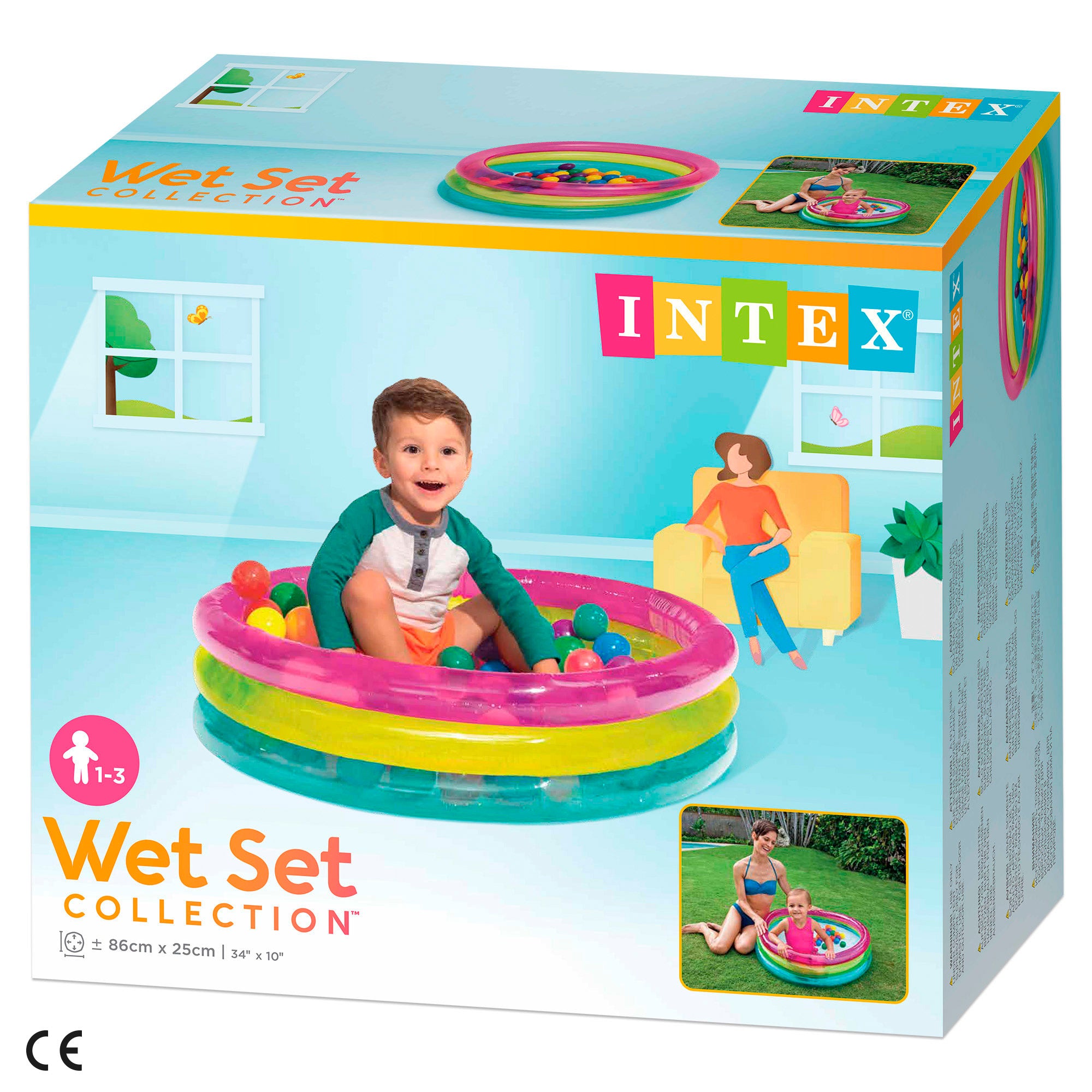 INTEX Piscina de bolas hinchable con 50 bolas de colores