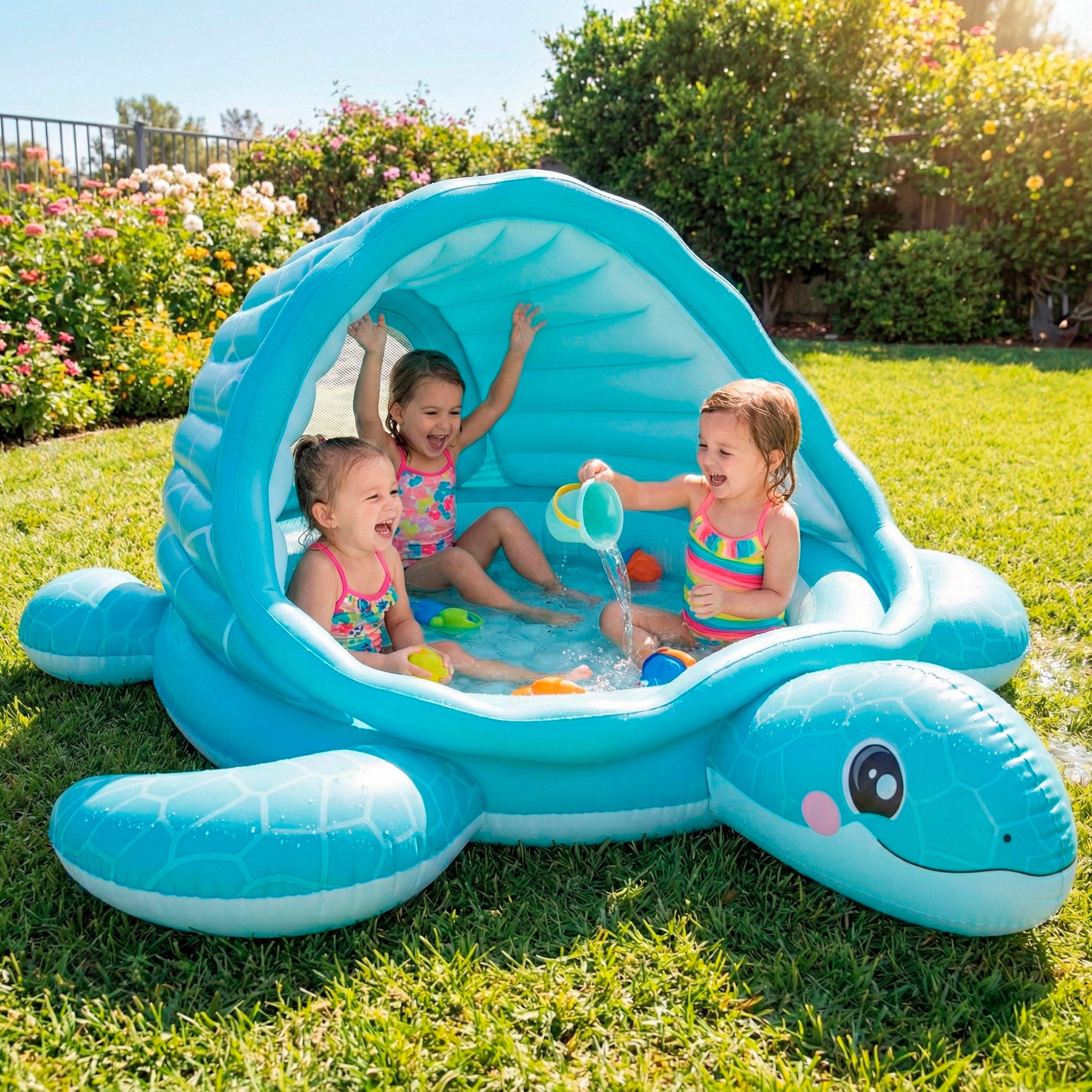 INTEX Centro de juego hinchable tortuga con 100 bolas multicolor