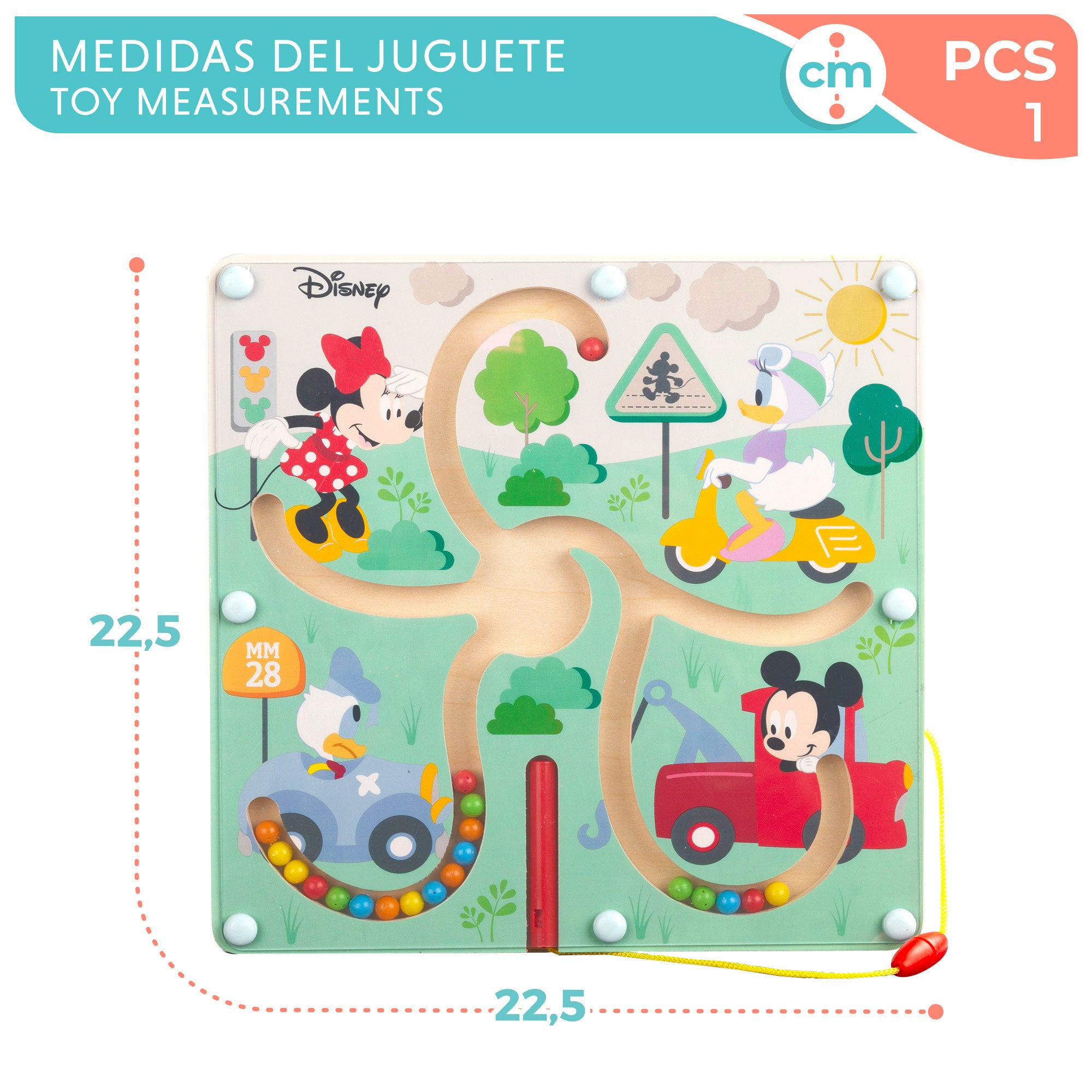 WOOMAX Disney Laberinto magnético de madera Mickey y Minnie