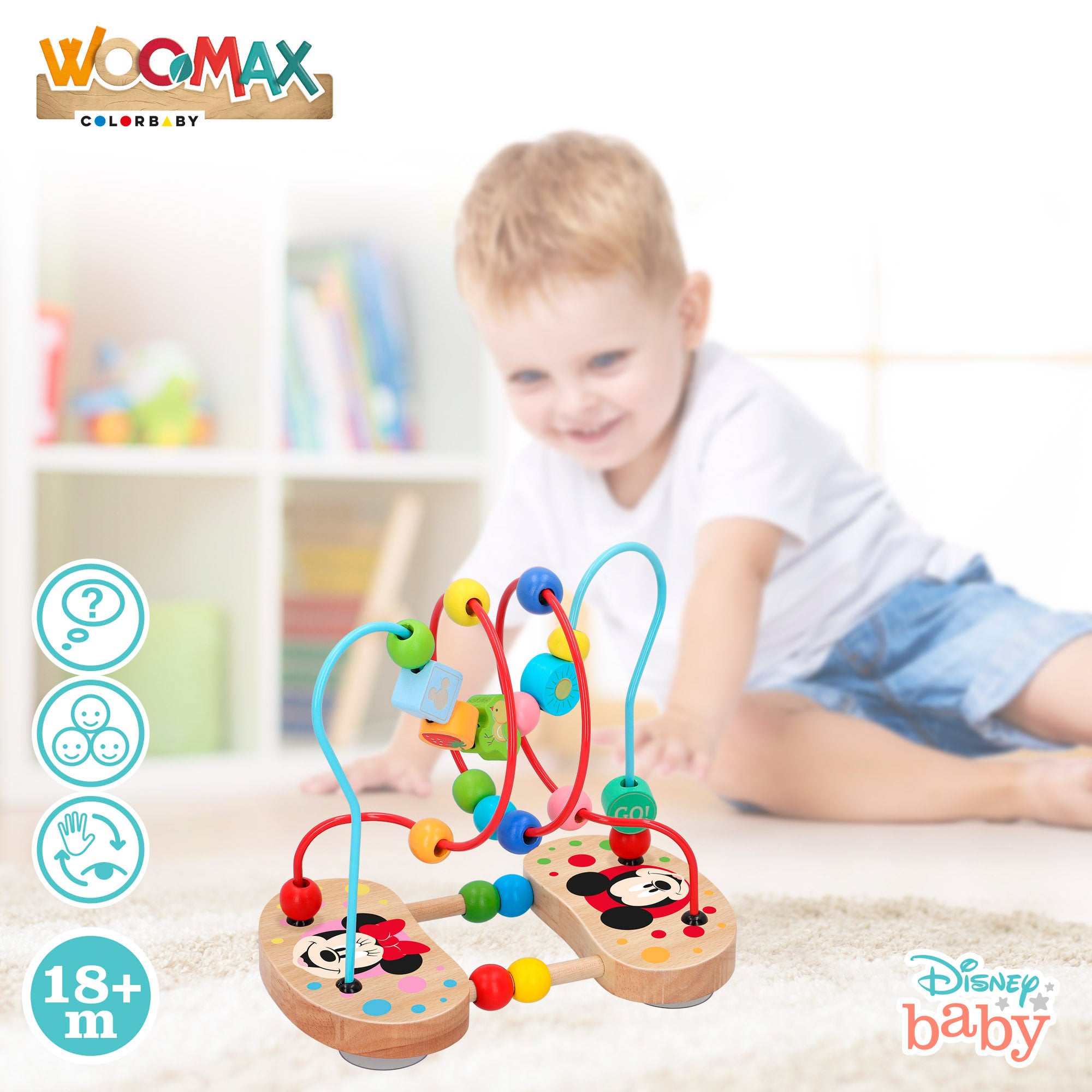 WOOMAX Disney Laberinto 3D con cuentas de madera