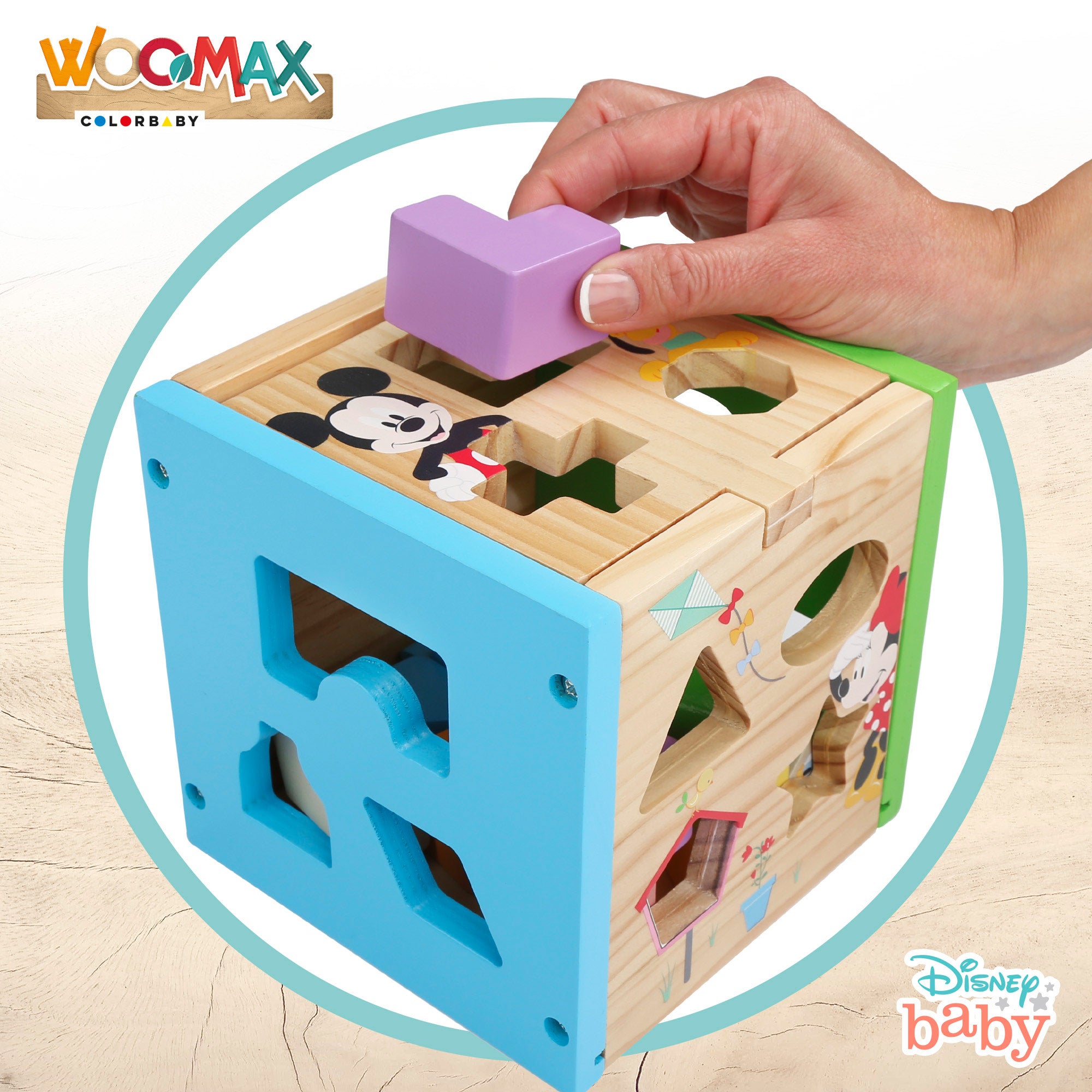 WOOMAX Disney Cubo 13 piezas encajables madera