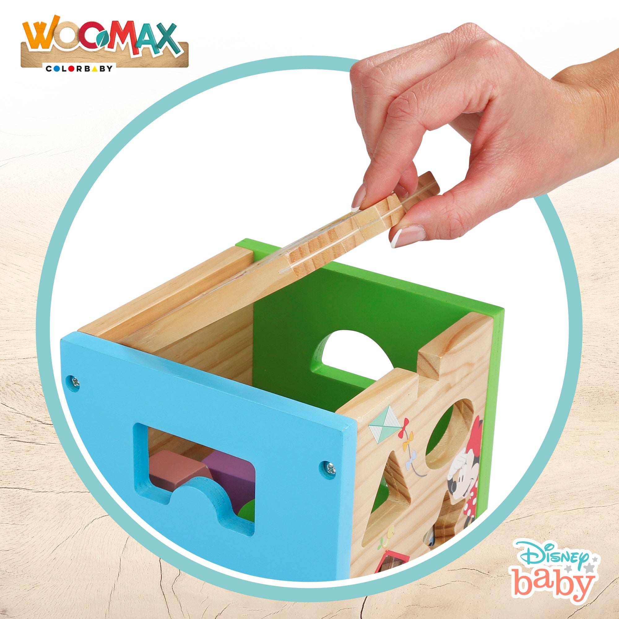 WOOMAX Disney Cubo 13 piezas encajables madera