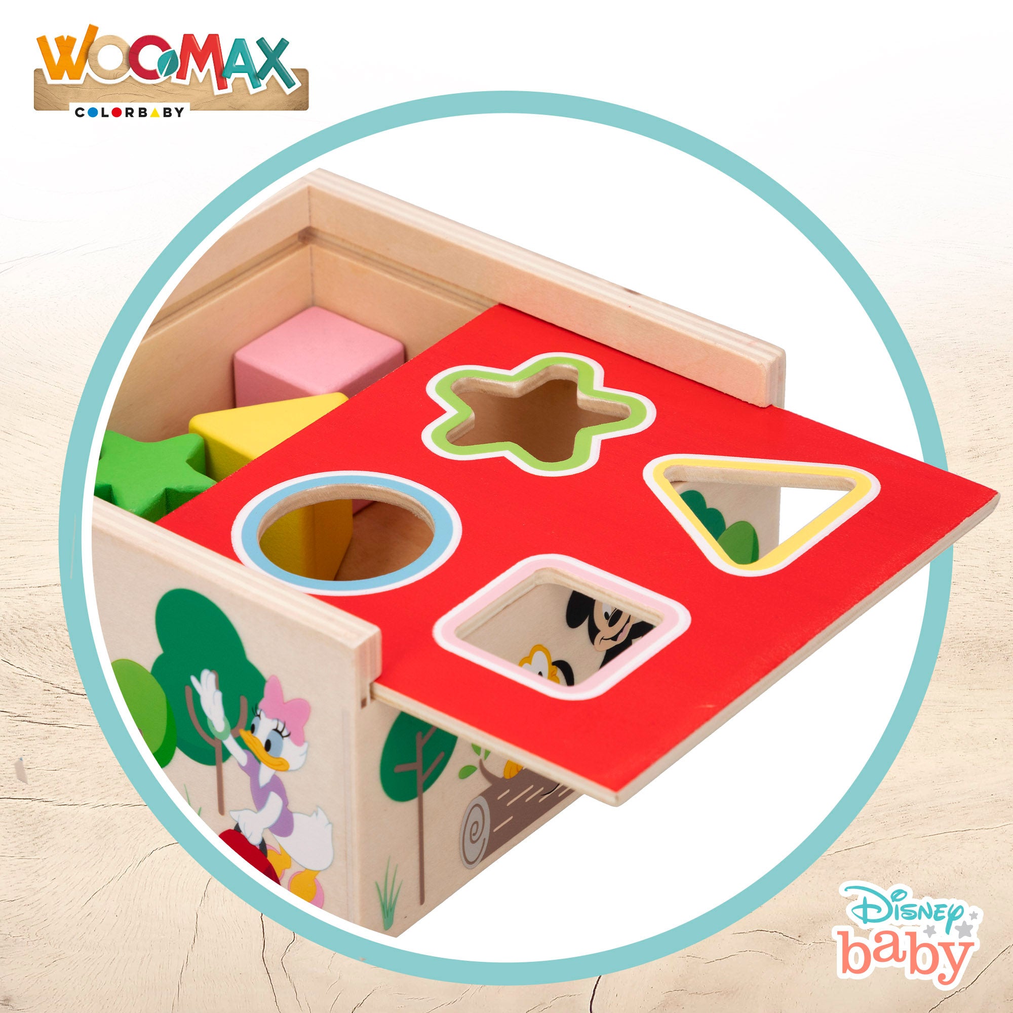 WOOMAX Disney Cubo 4 formas encajables madera