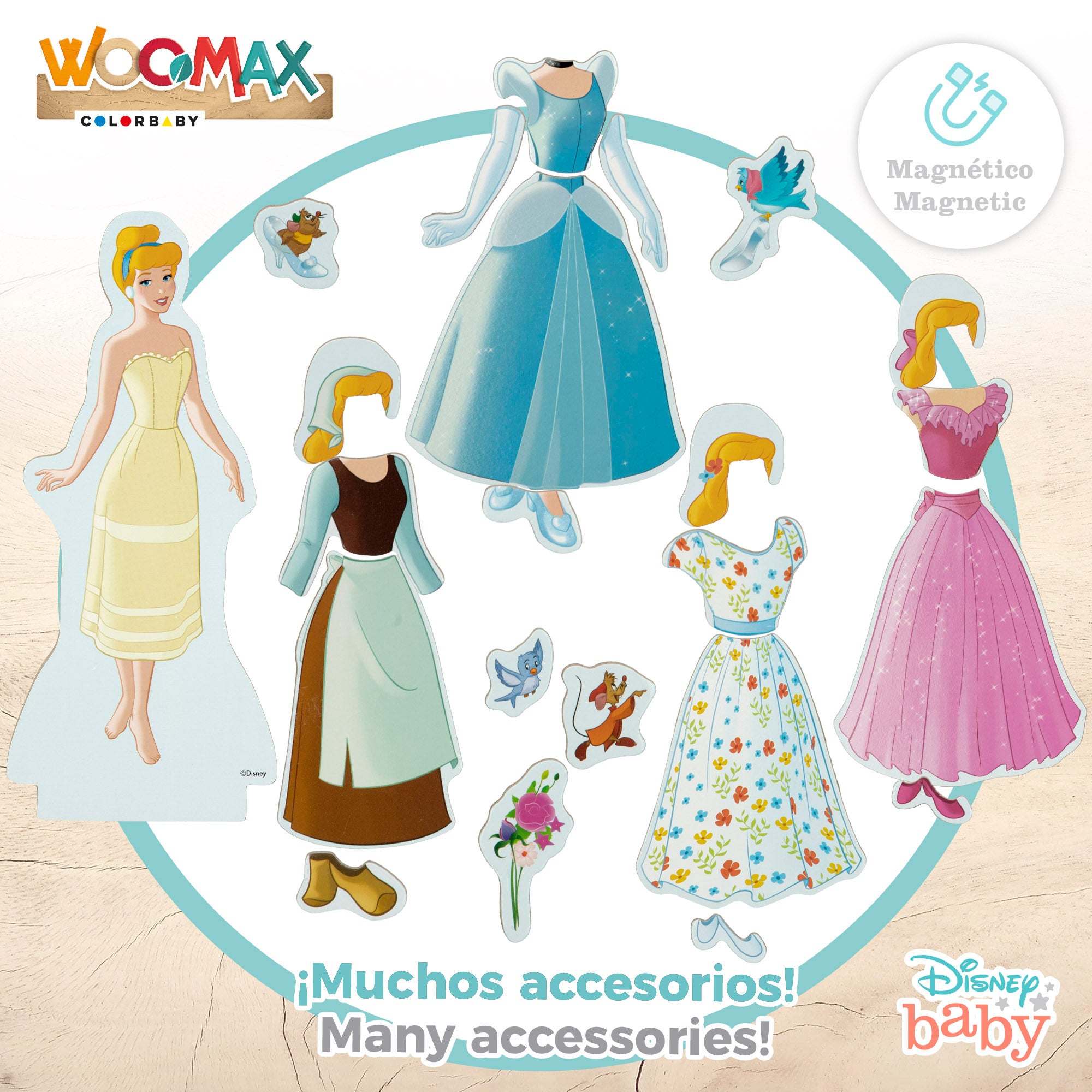 WOOMAX Disney Juego magnético princesas vestidos