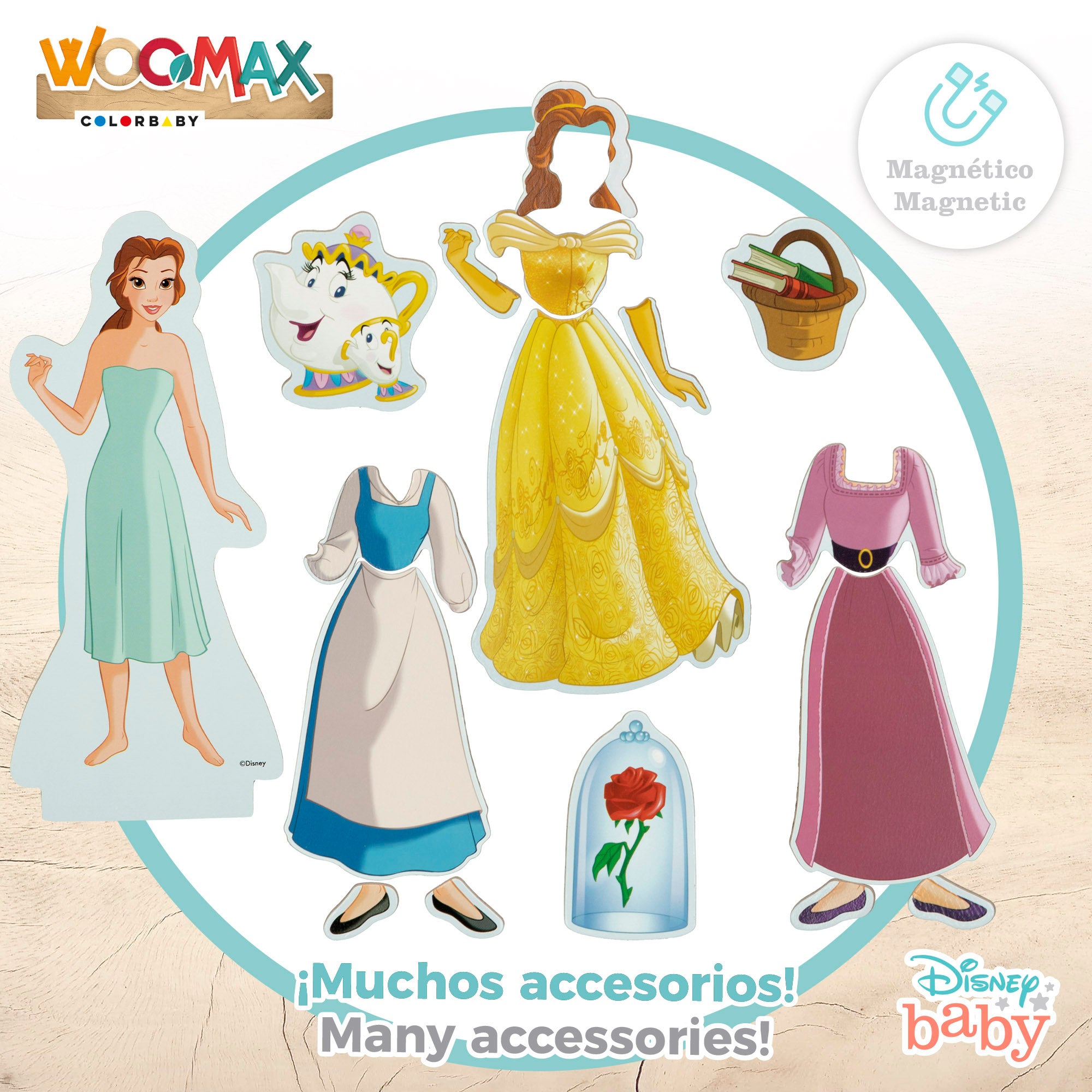 WOOMAX Disney Juego magnético princesas vestidos