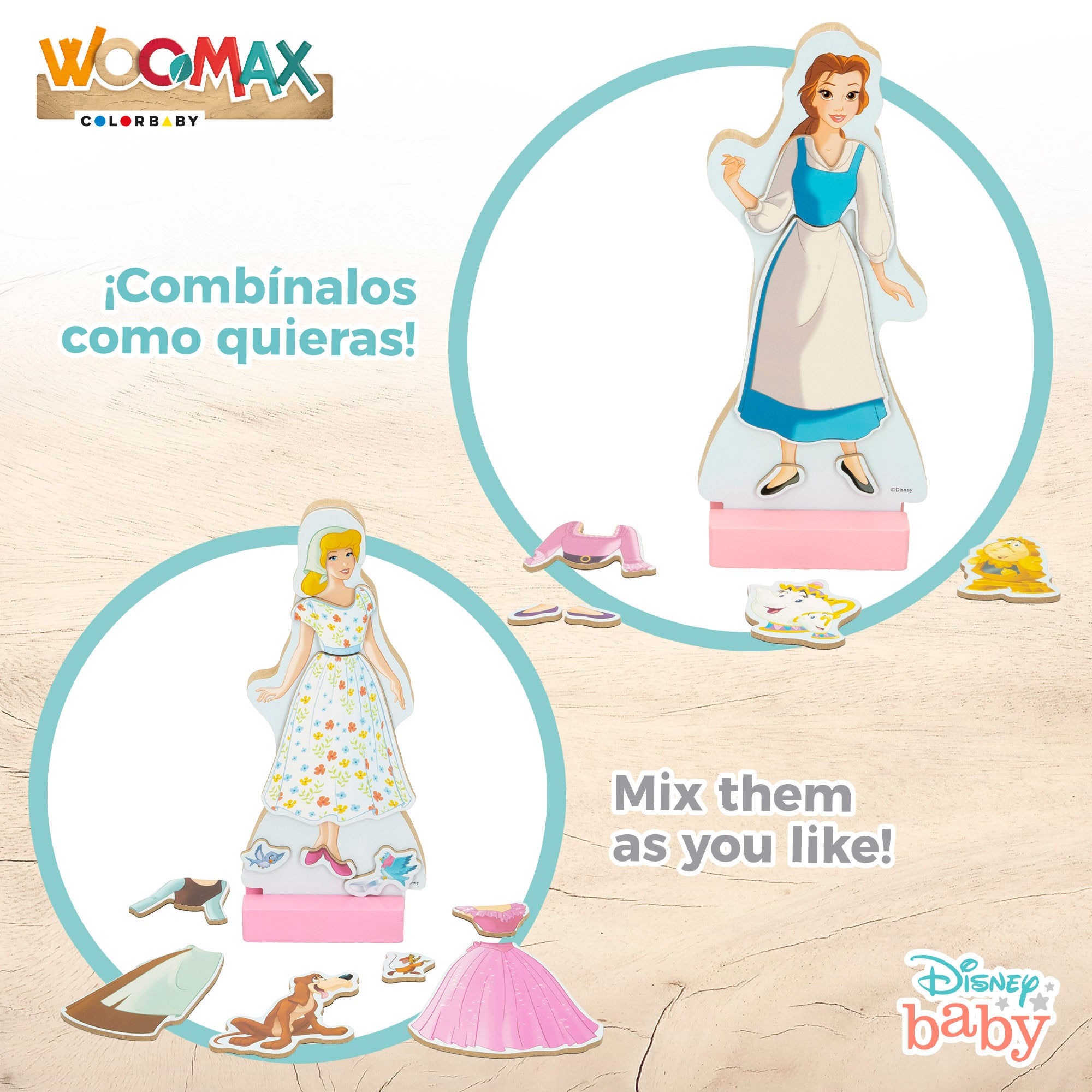 WOOMAX Disney Juego magnético princesas vestidos