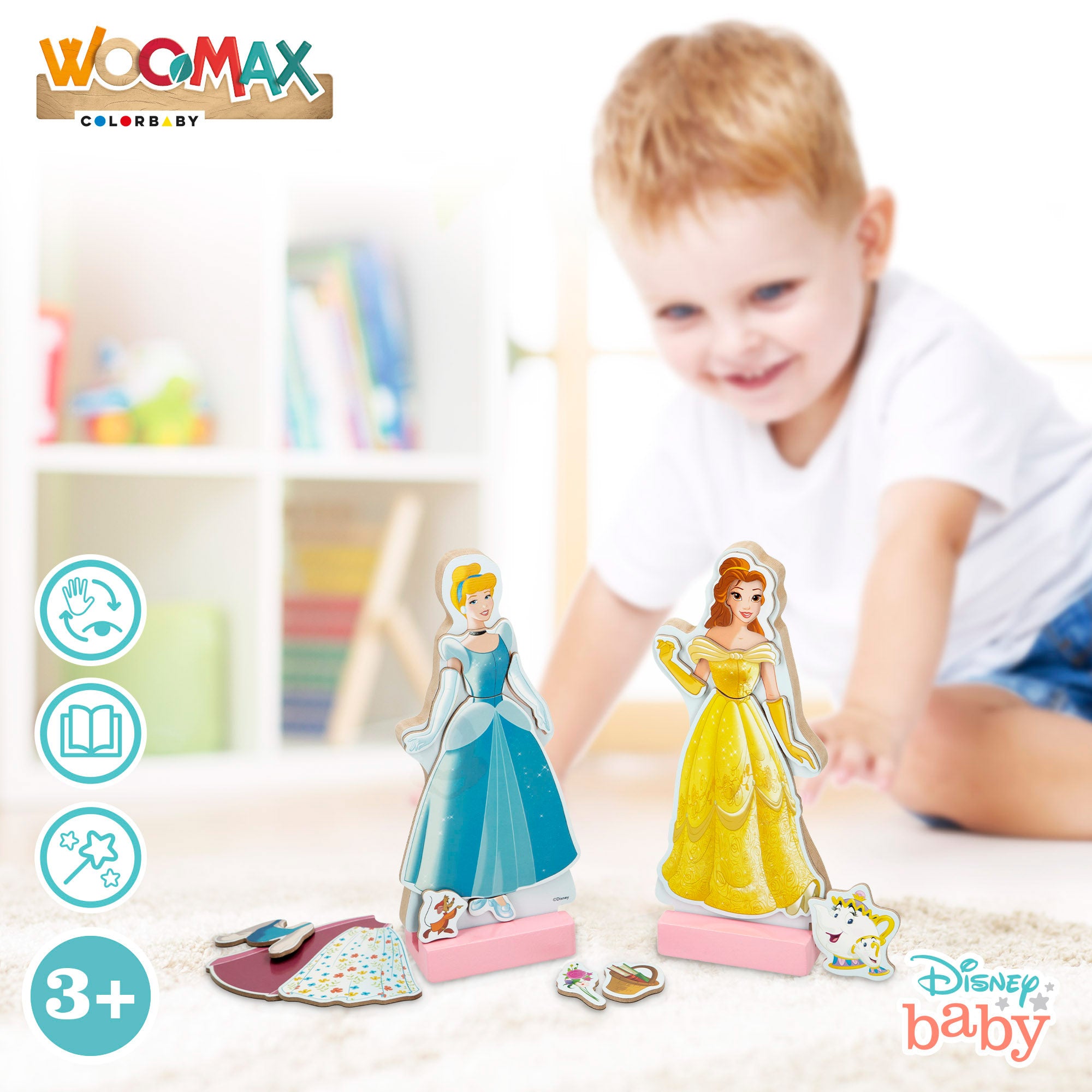 WOOMAX Disney Juego magnético princesas vestidos