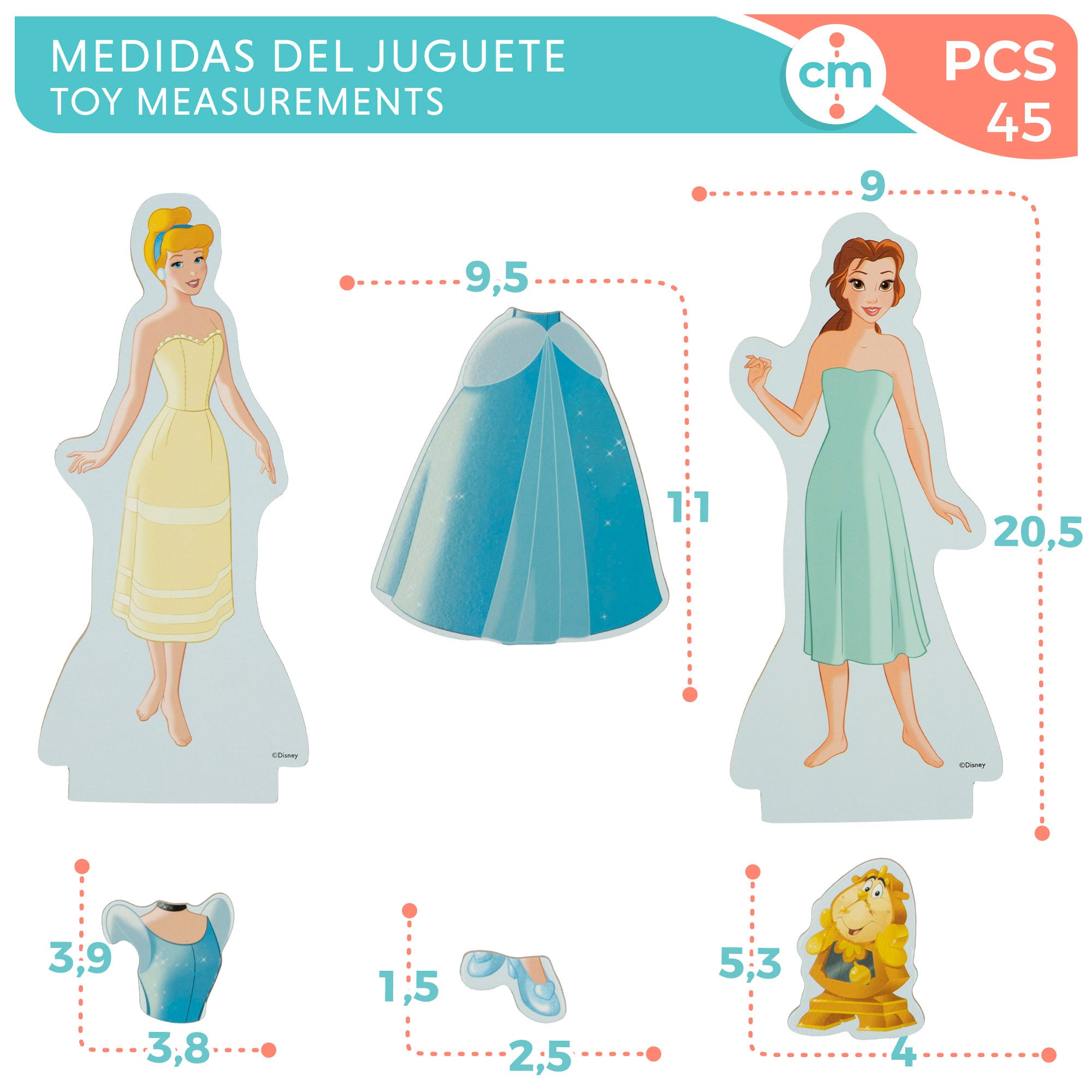 WOOMAX Disney Juego magnético princesas vestidos