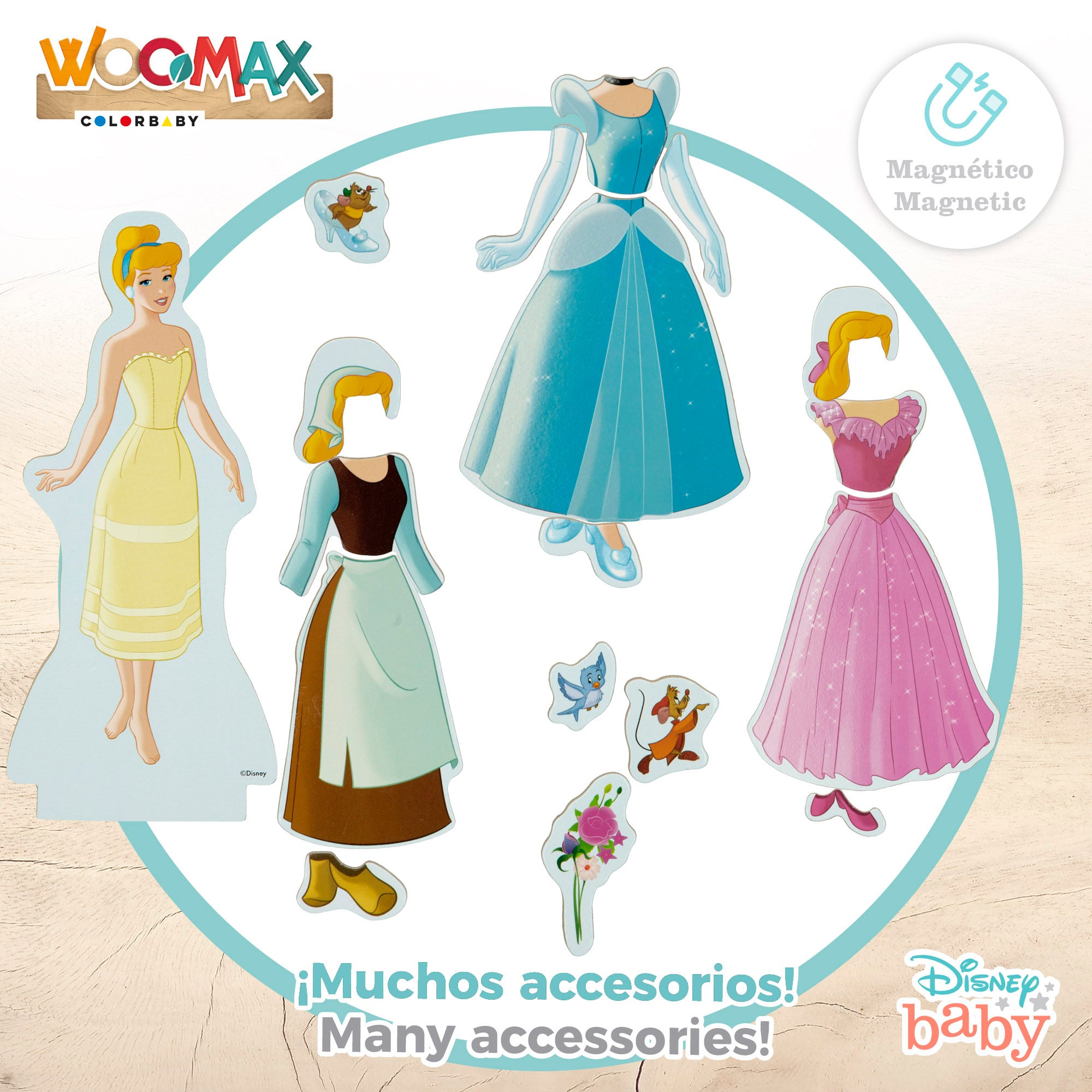 WOOMAX Disney Puzzle magnético princesas