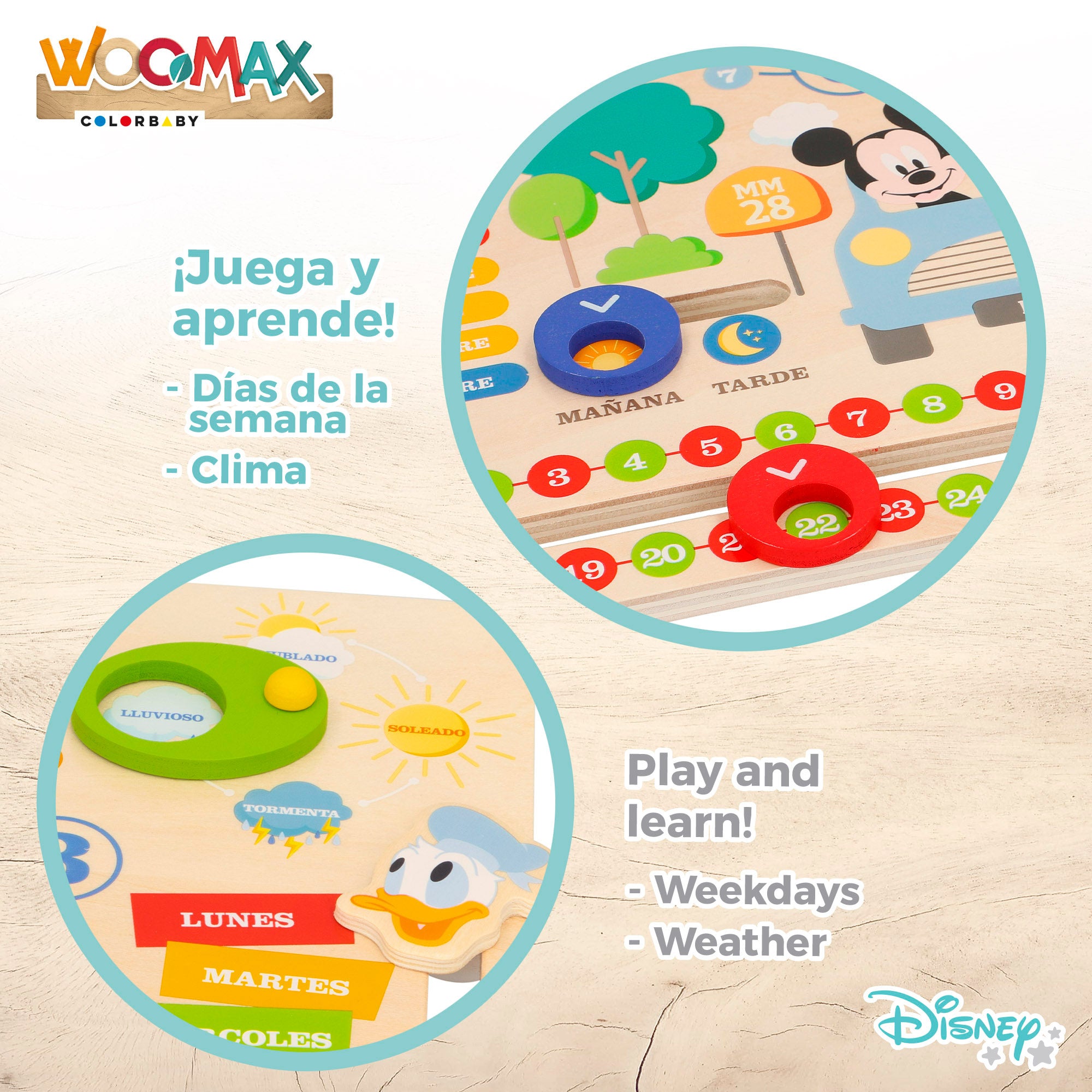 WOOMAX Disney Calendario de madera