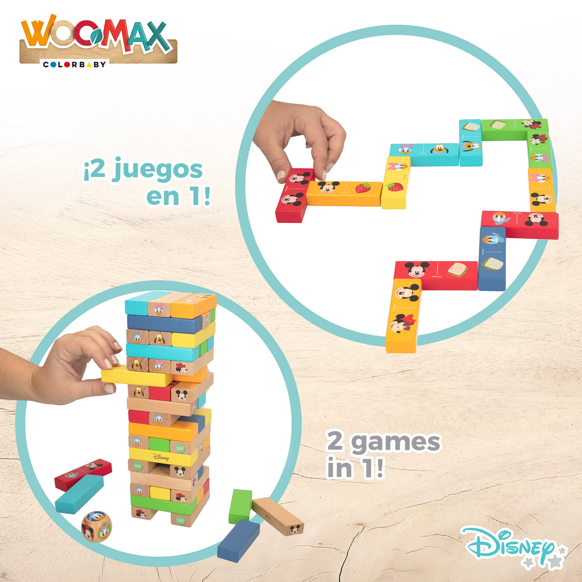 WOOMAX Disney juego de bloques apilables de madera