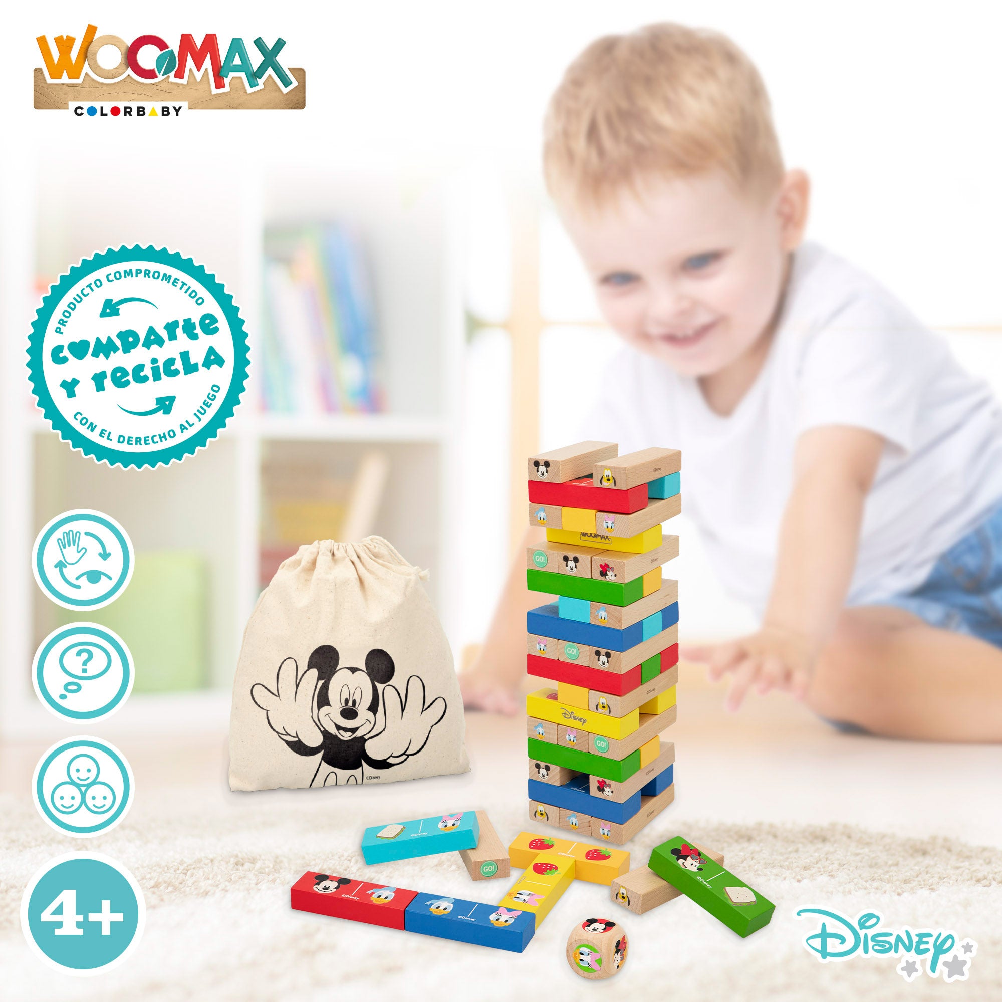 WOOMAX Disney juego de bloques apilables de madera