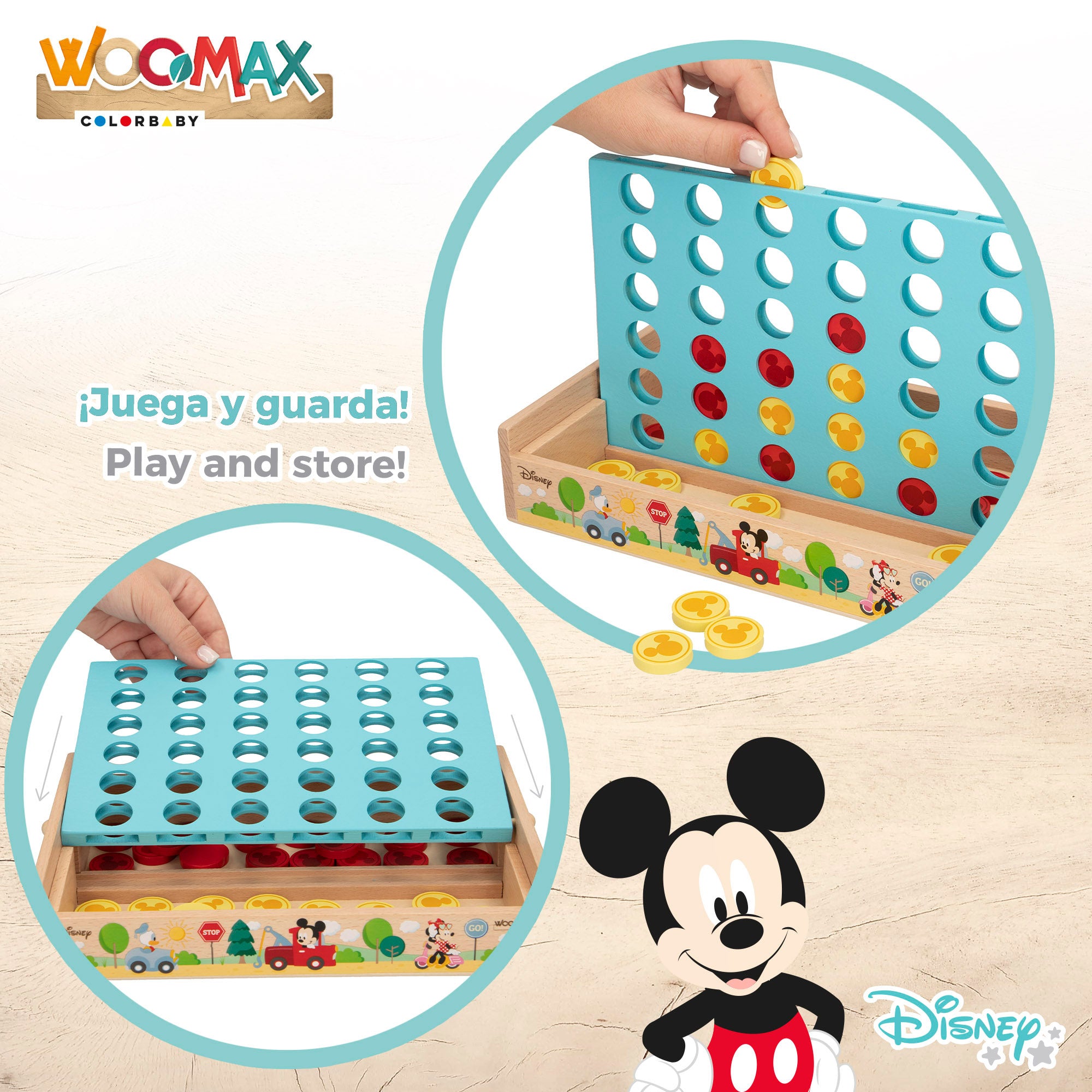 WOOMAX Disney Juego cuatro en raya madera