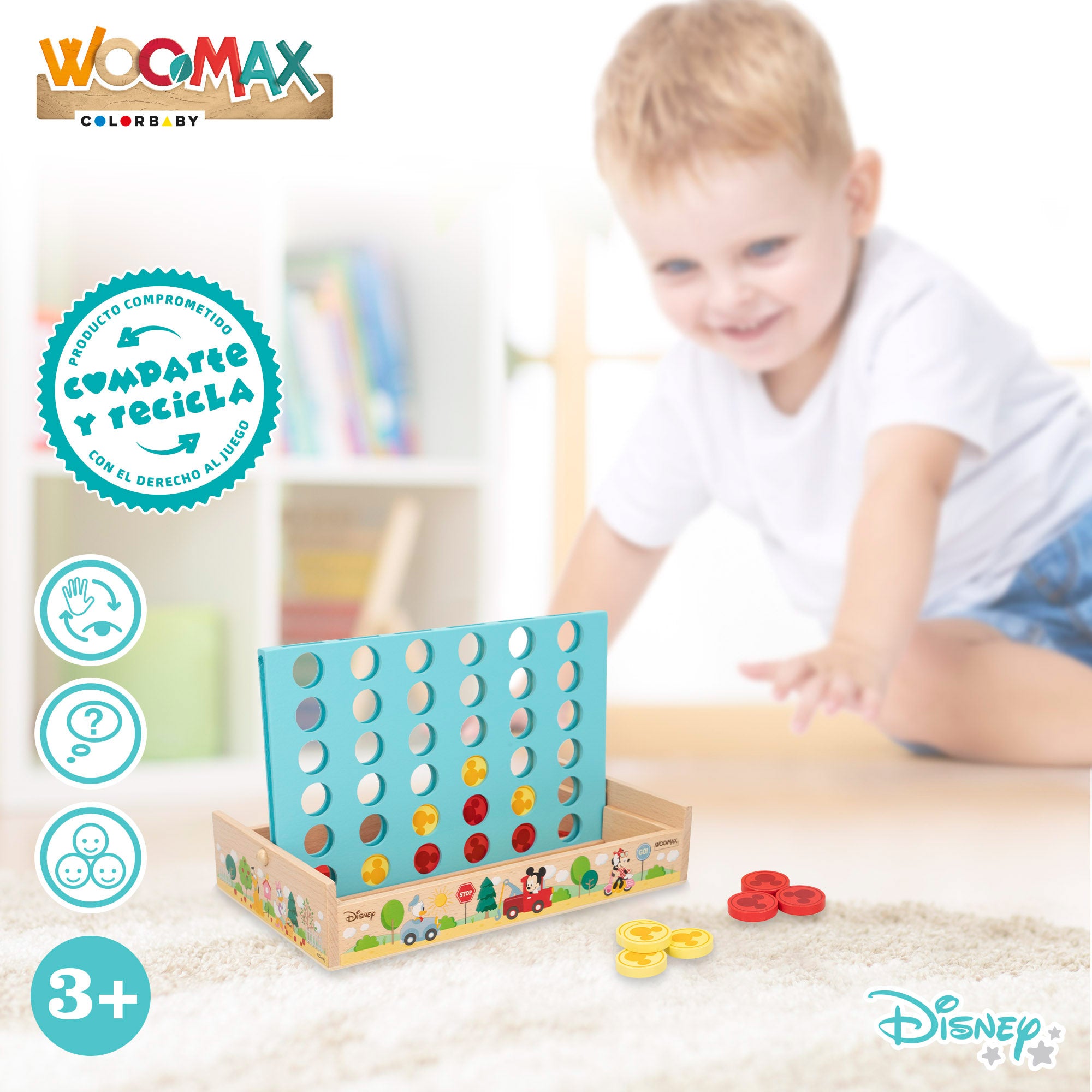 WOOMAX Disney Juego cuatro en raya madera