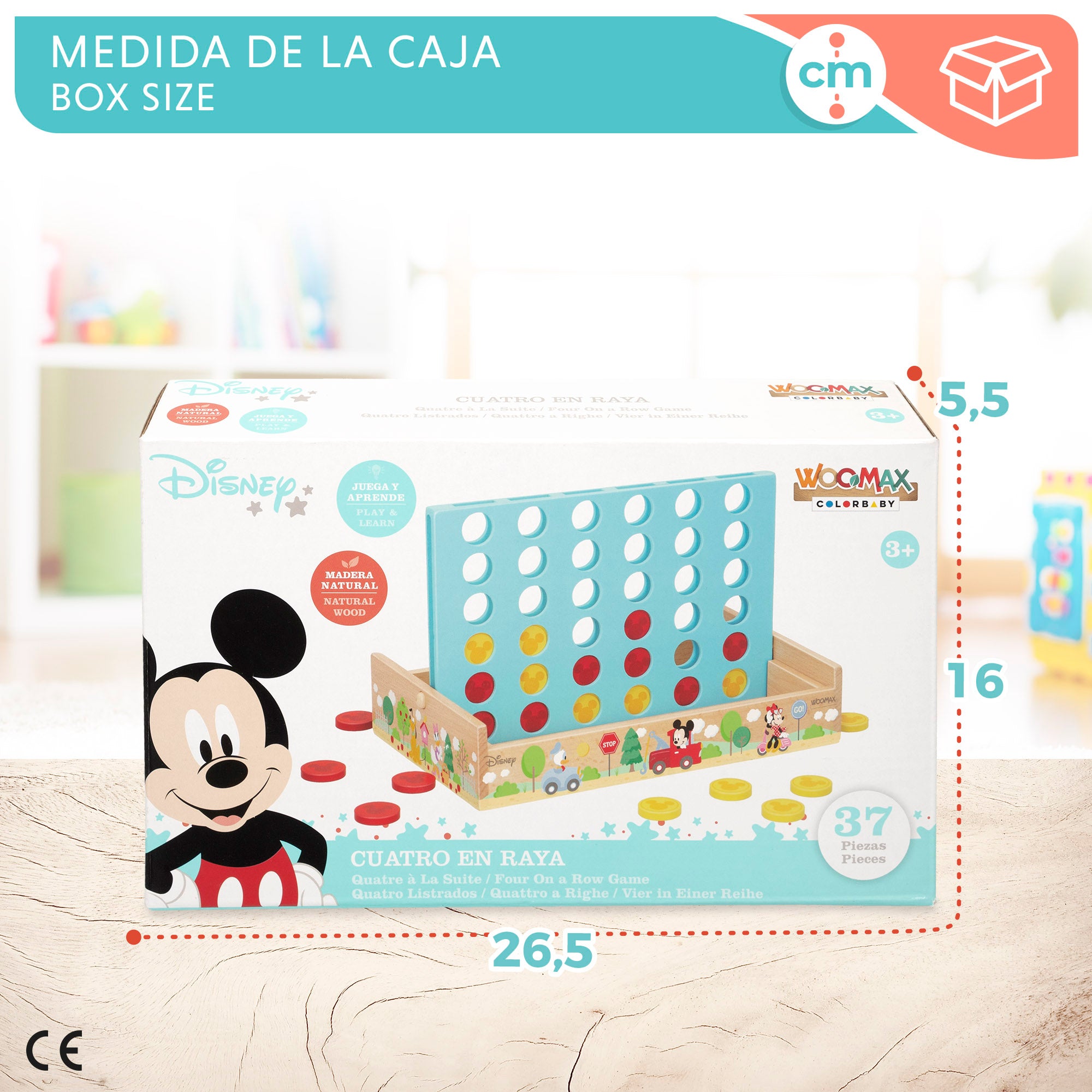 WOOMAX Disney Juego cuatro en raya madera