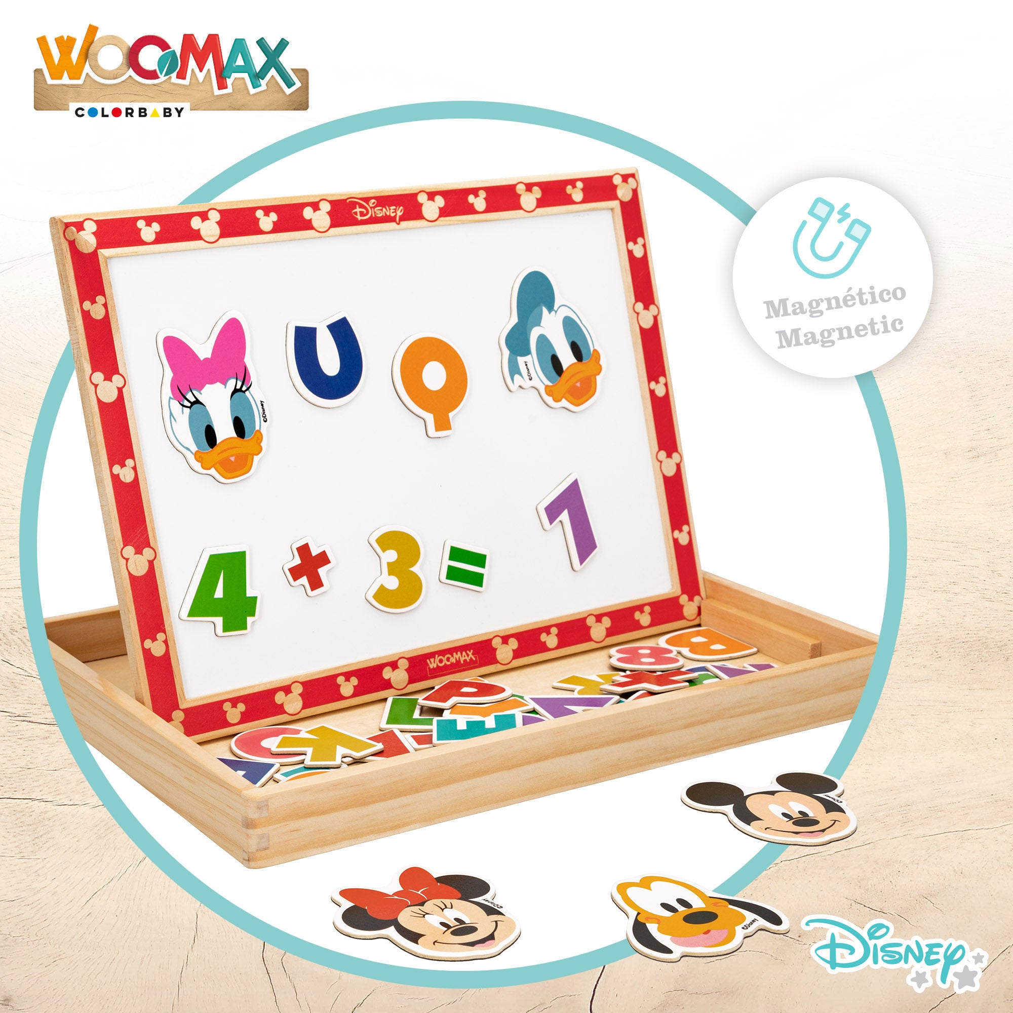 WOOMAX Disney Pizarra magnética de madera 2 en 1