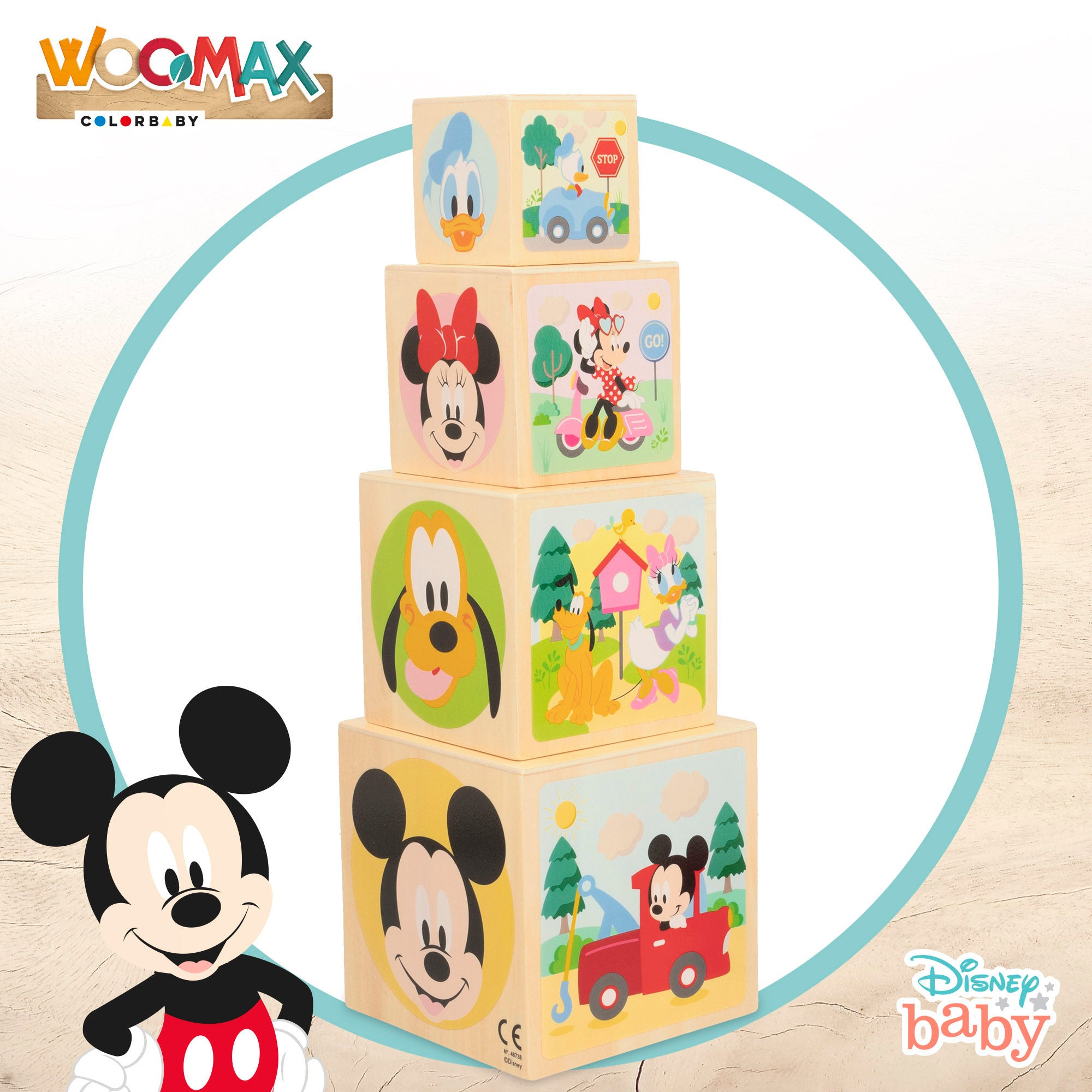 WOOMAX Disney Cubos de madera con formas