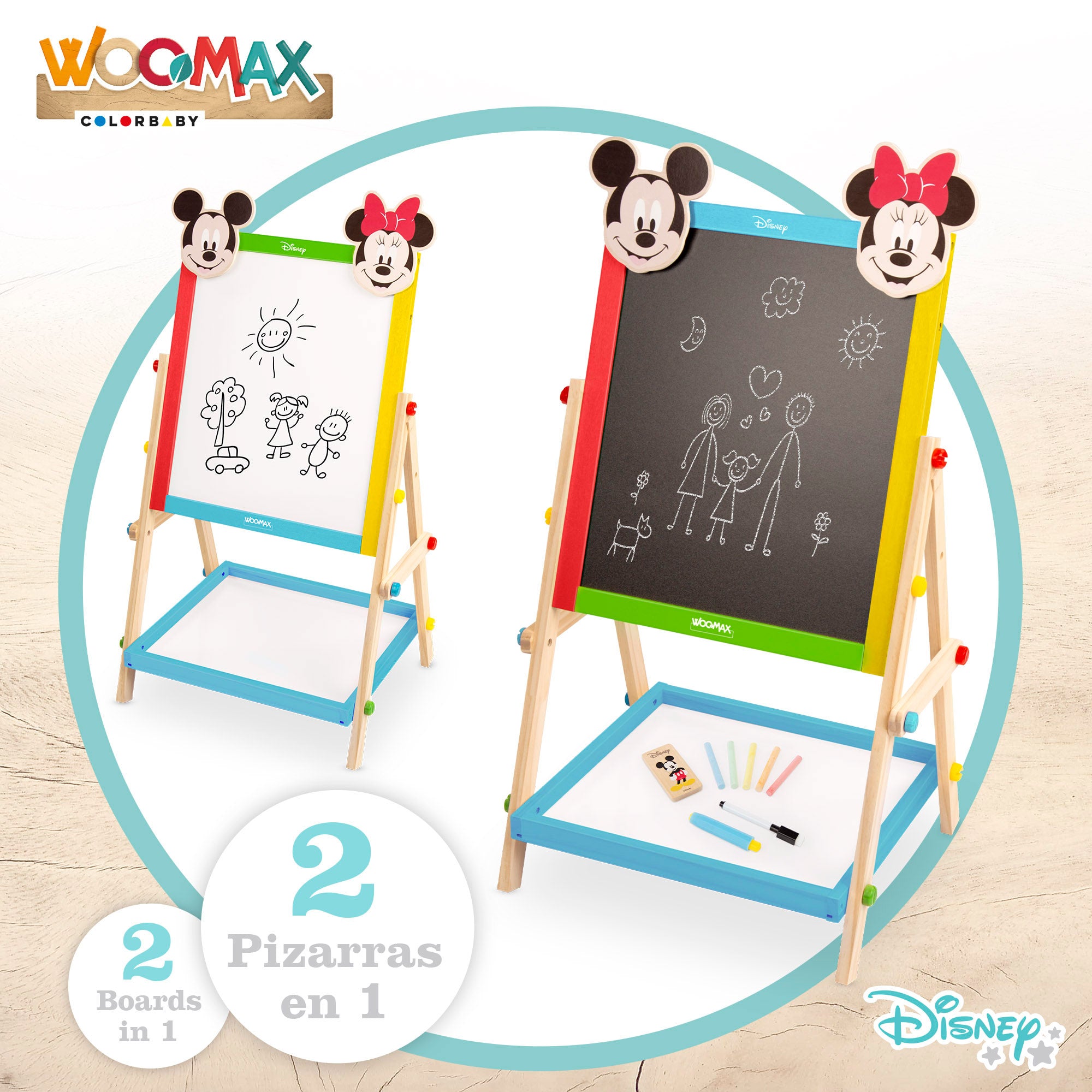 WOOMAX Disney Pizarra de madera