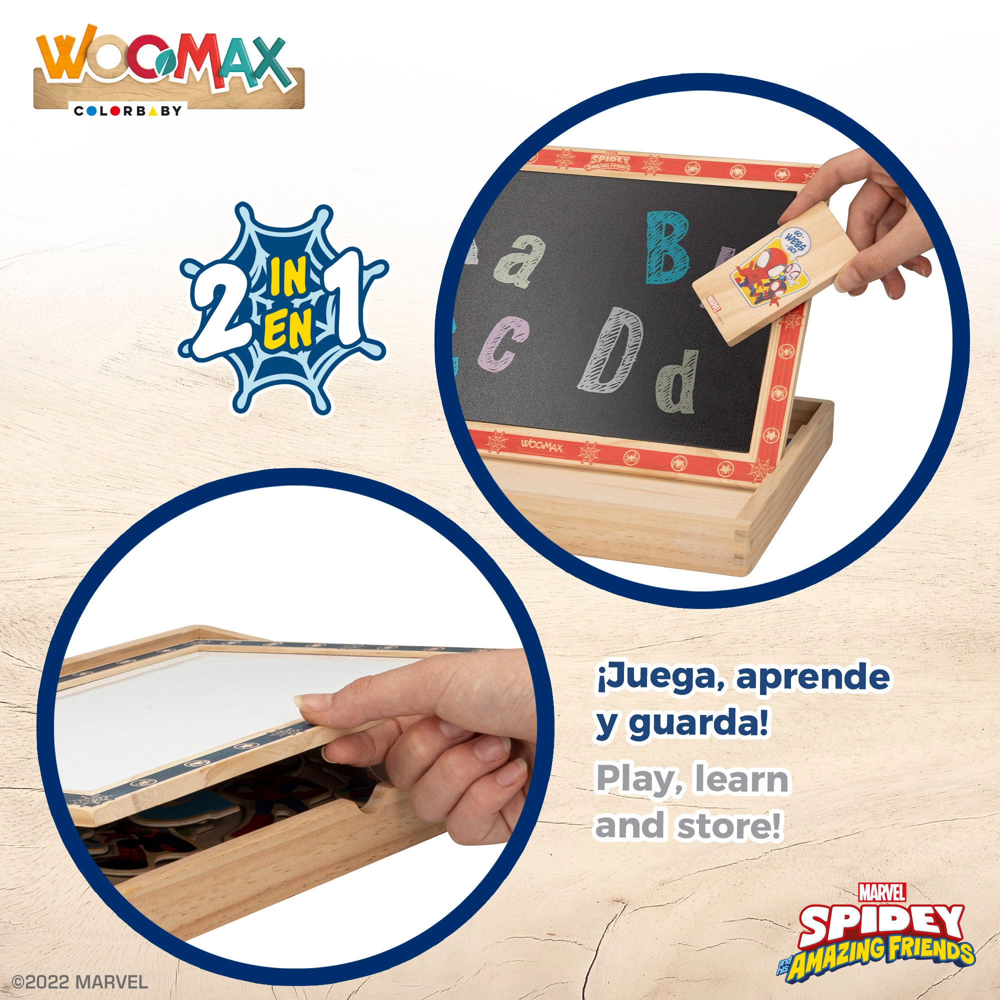 WOOMAX Spidey y su superequipo Pizarra infantil 2 en 1