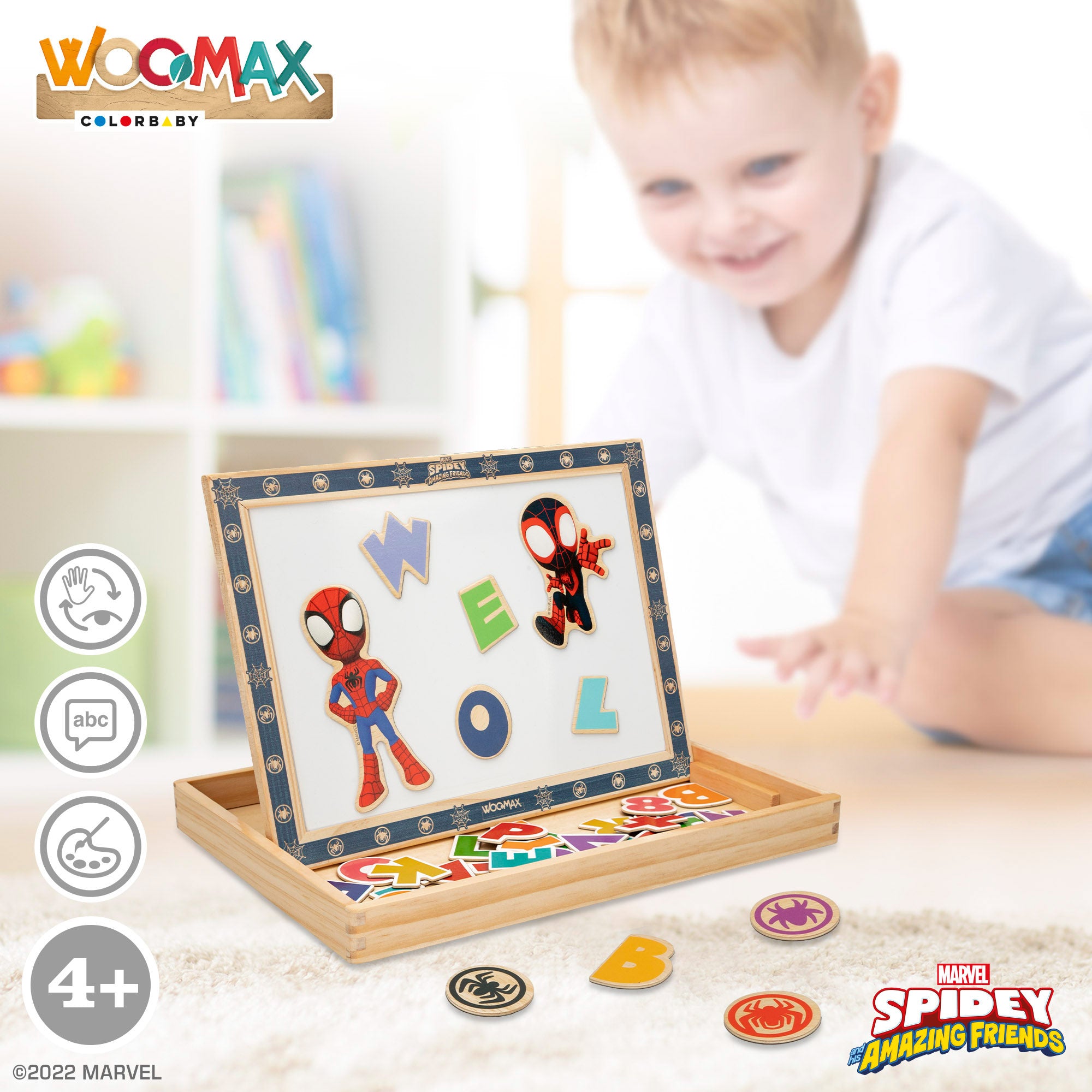 WOOMAX Spidey y su superequipo Pizarra infantil 2 en 1