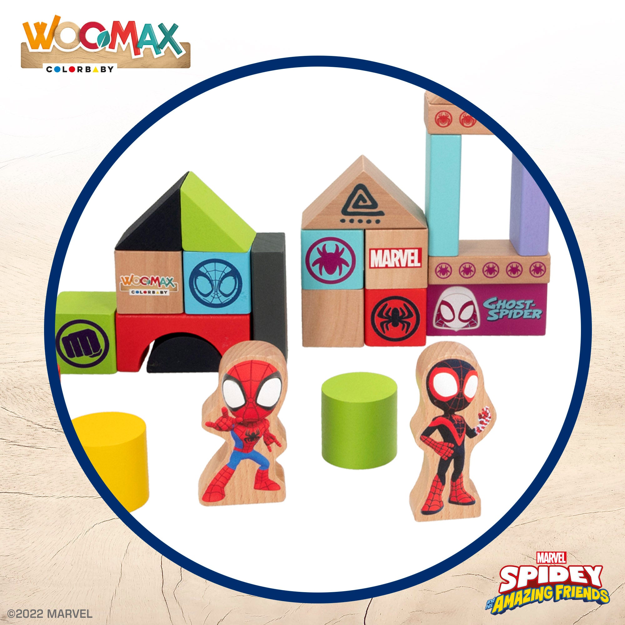 WOOMAX Spidey y su superequipo Juego de bloques de madera