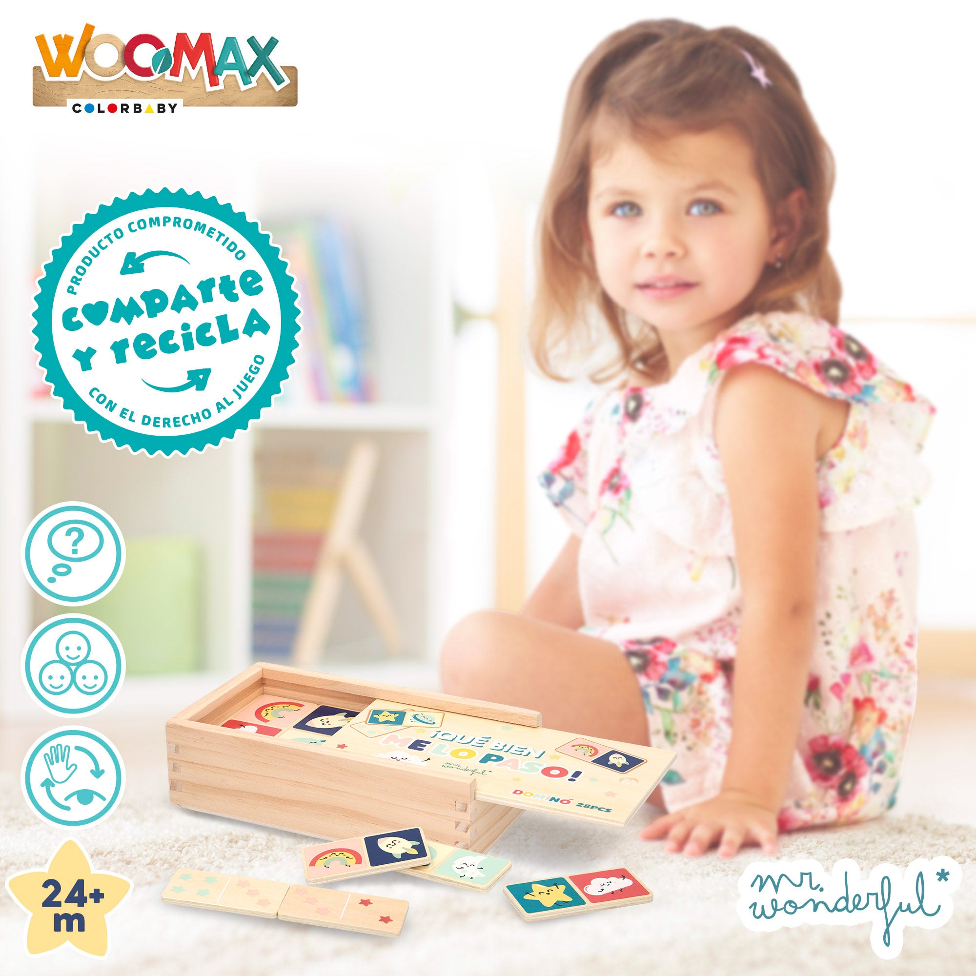 WOOMAX Mr. Wonderful Dominó de madera