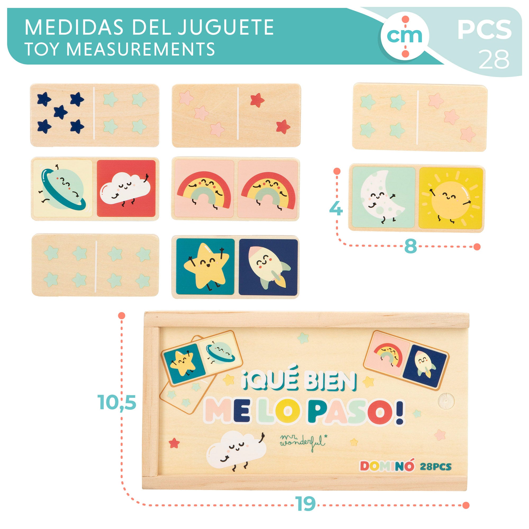 WOOMAX Mr. Wonderful Dominó de madera