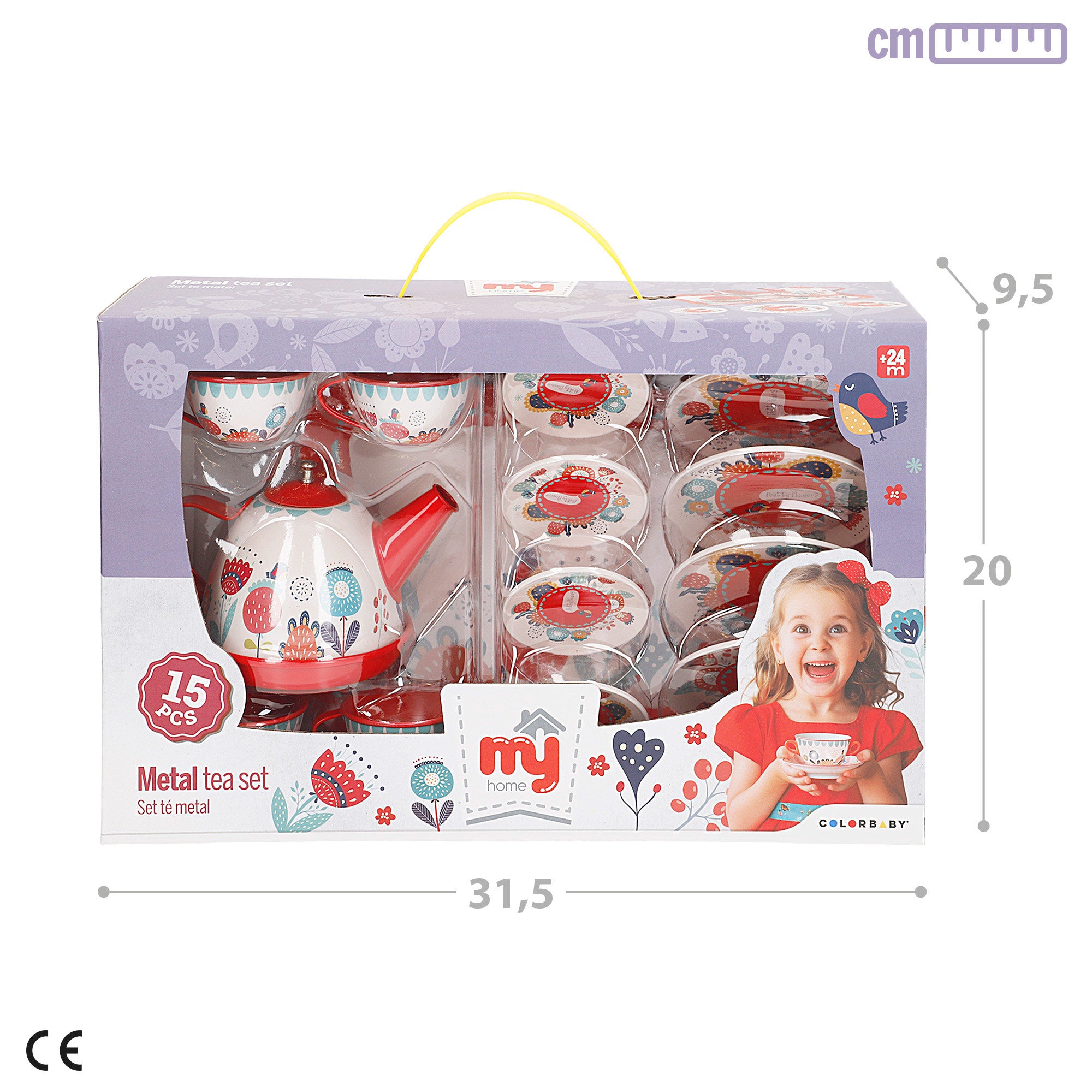 Utensilios cocina juego de té infantil en metal 15 piezas My Home