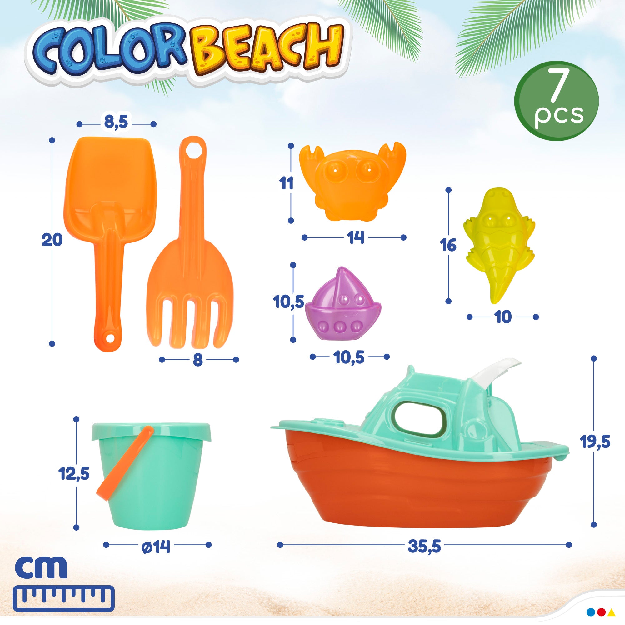 Set de playa yate con accesorios Color Beach