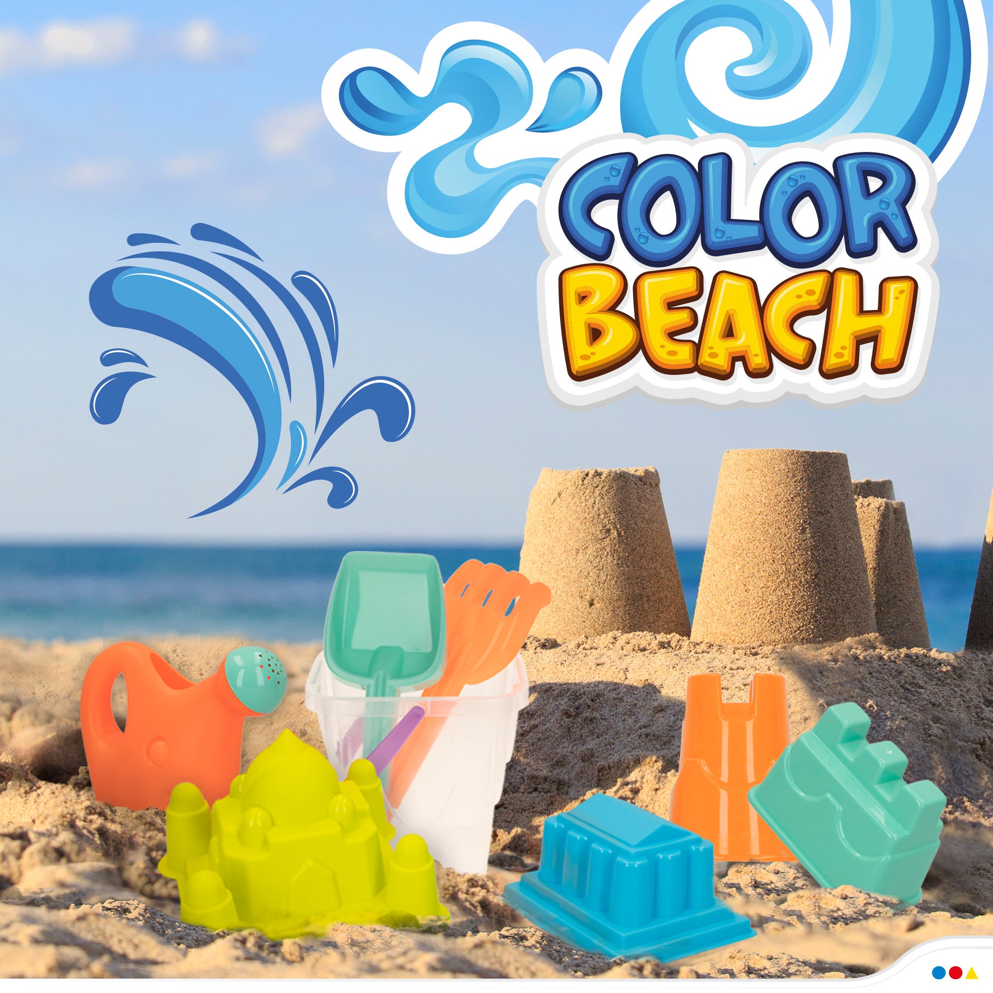 Bolsa de playa con cubo y accesorios Color Beach