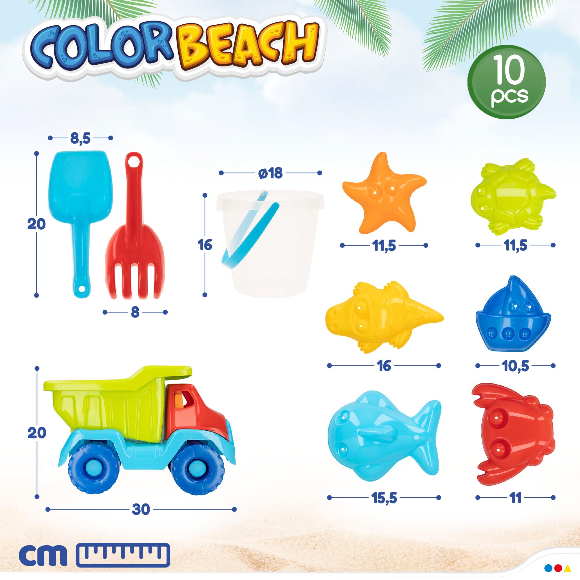 Set de playa Camión con accesorios Color Beach