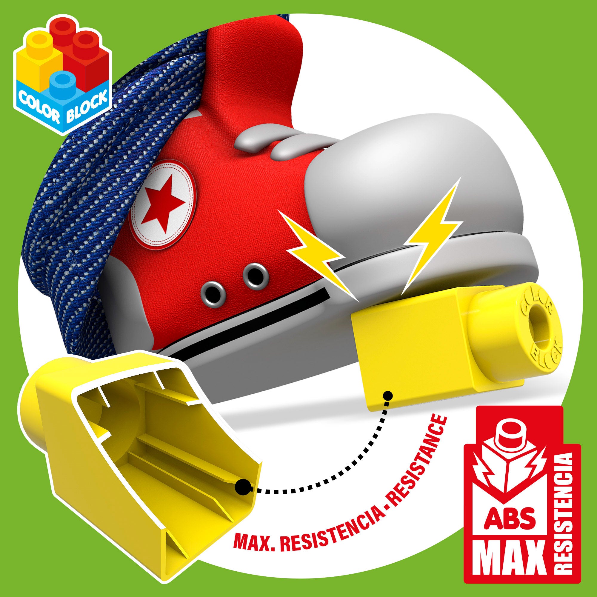 Caja bloques construcción 80 piezas Color Block Maxi