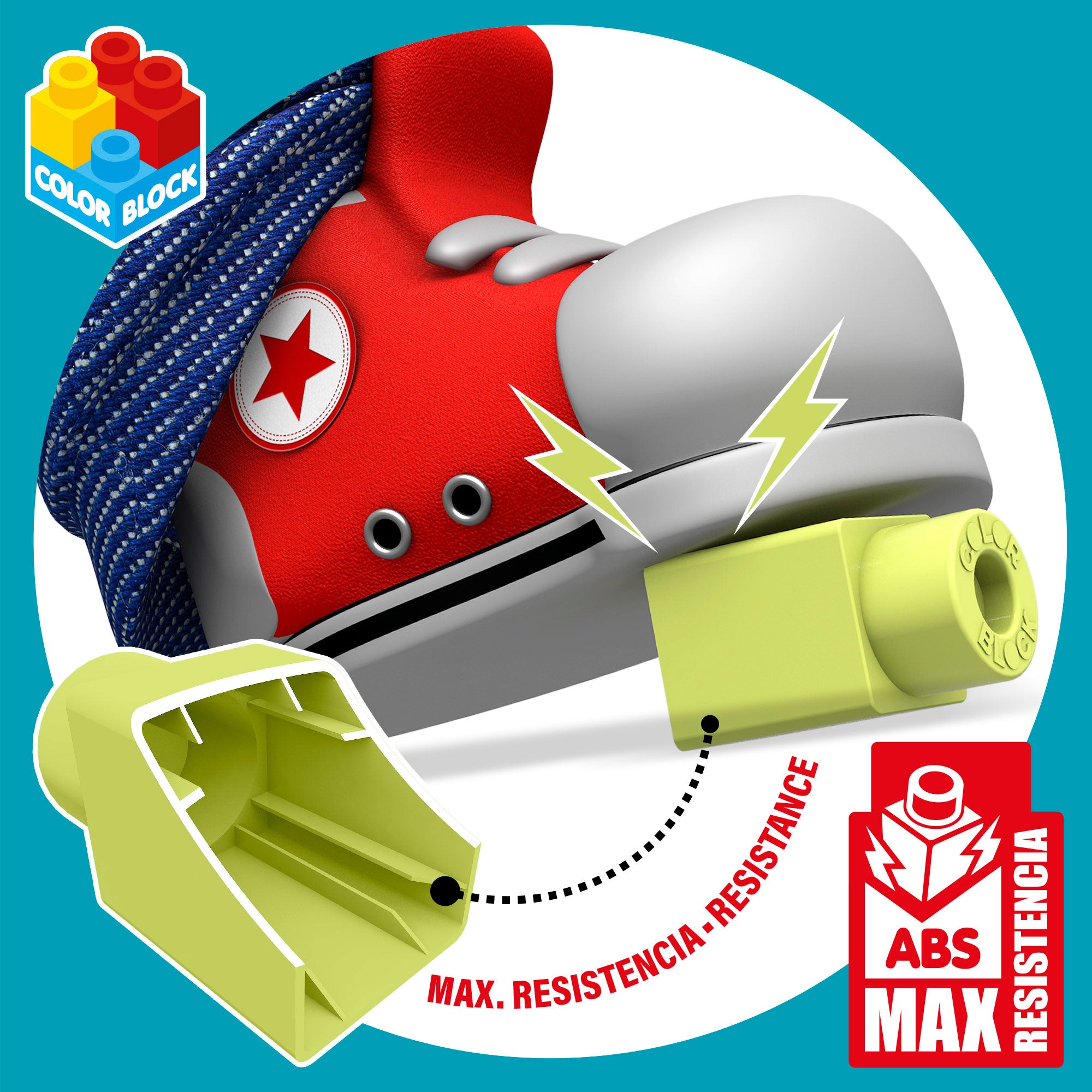 Bolsa bloques construcción 35 piezas Color Block Maxi