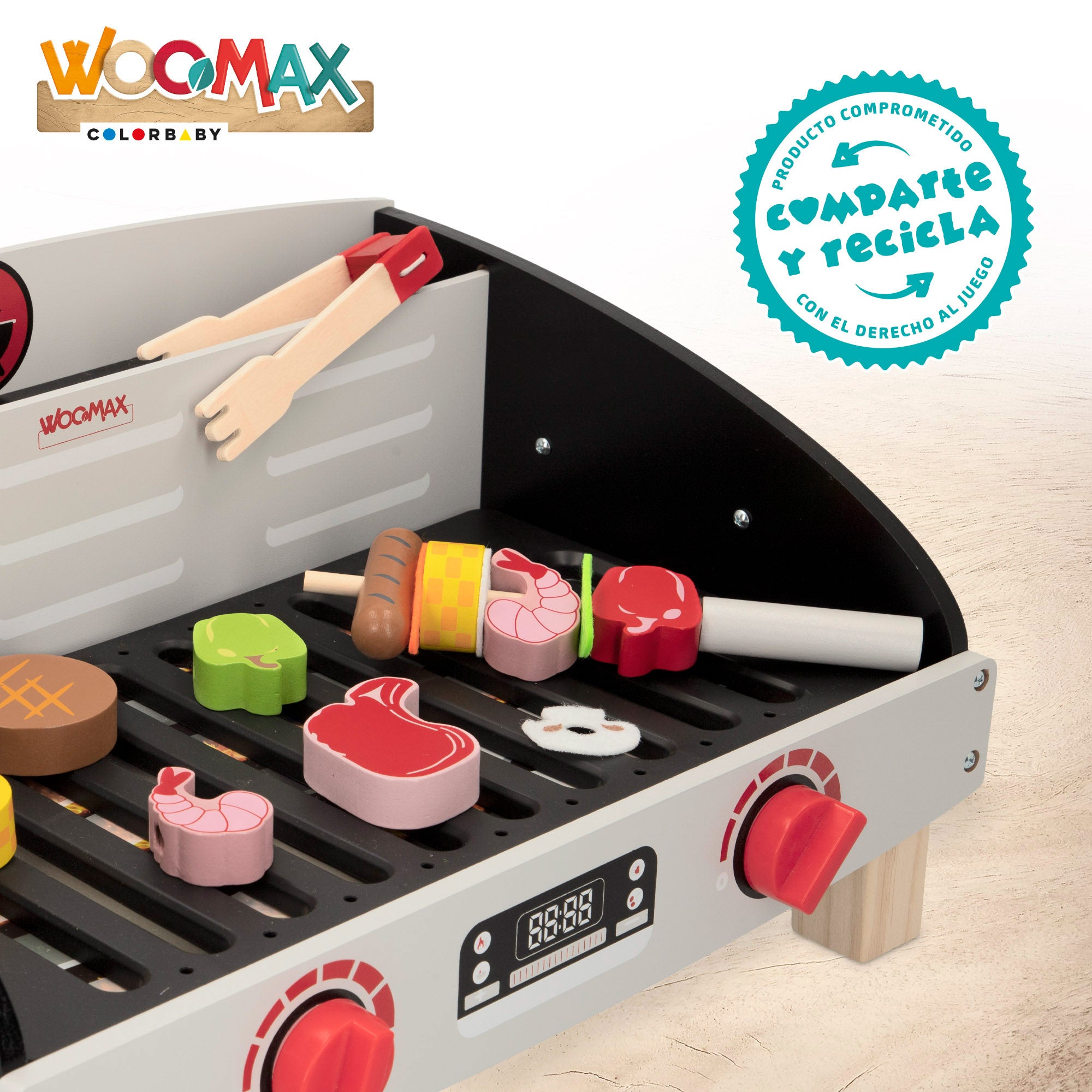 WOOMAX Mesa de barbacoa de madera