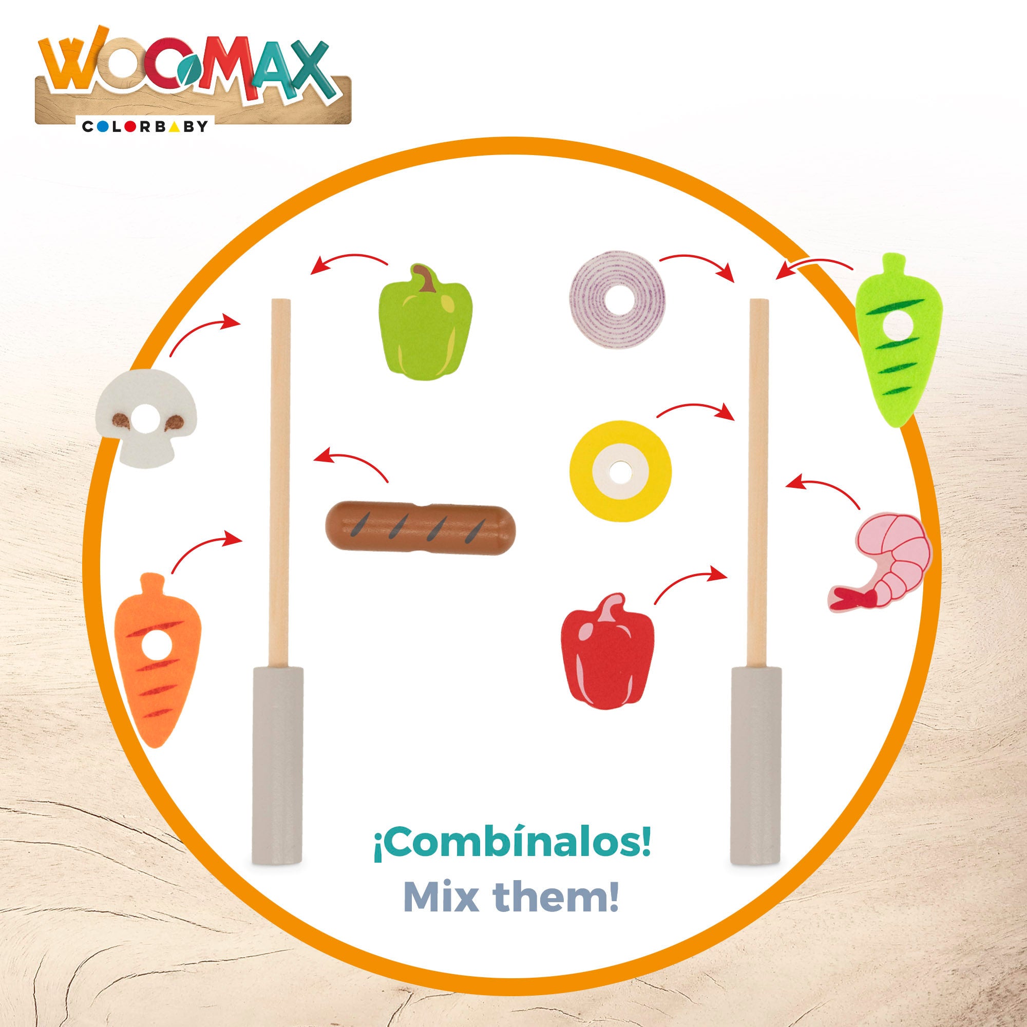 WOOMAX Mesa de barbacoa de madera