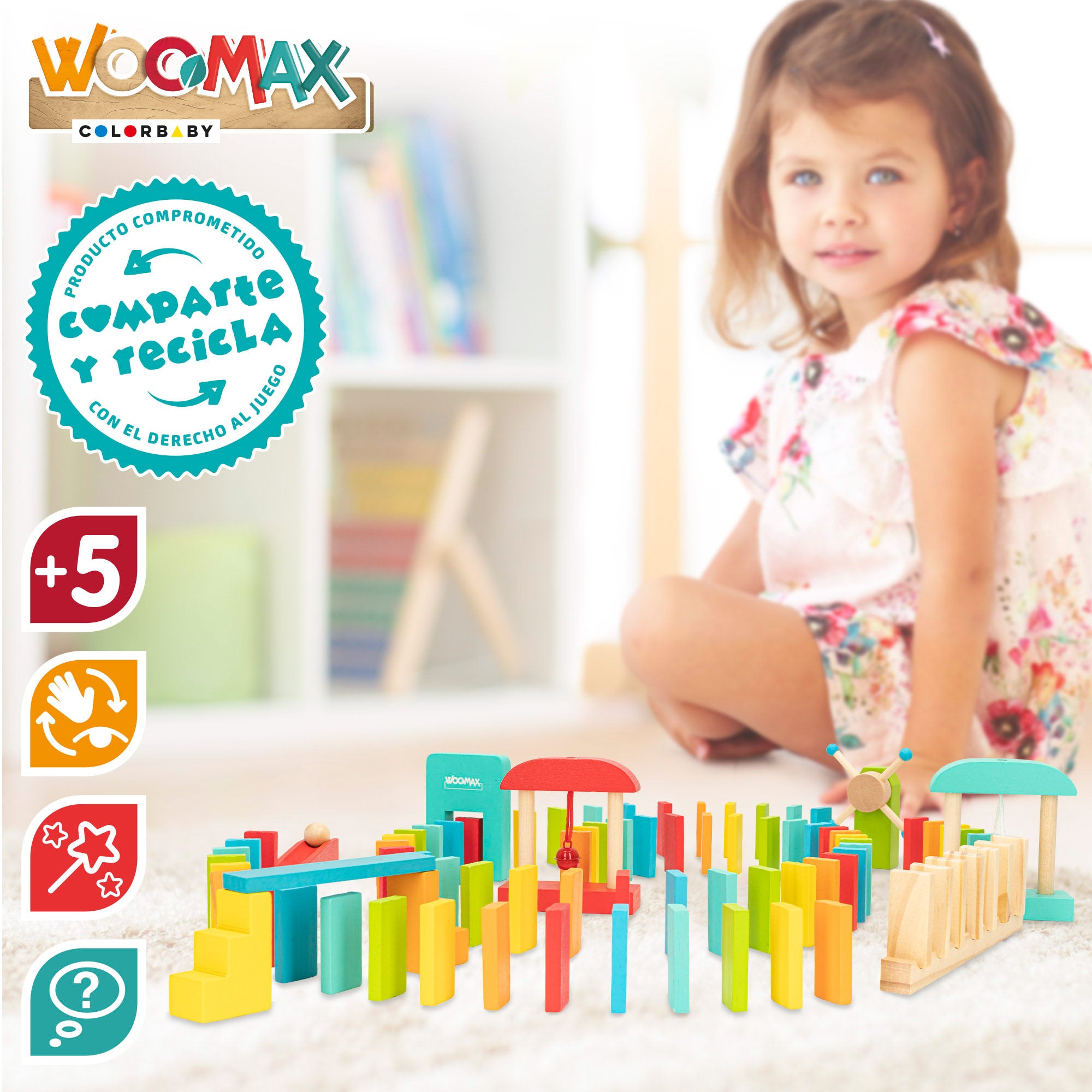 WOOMAX Juego dominó de madera