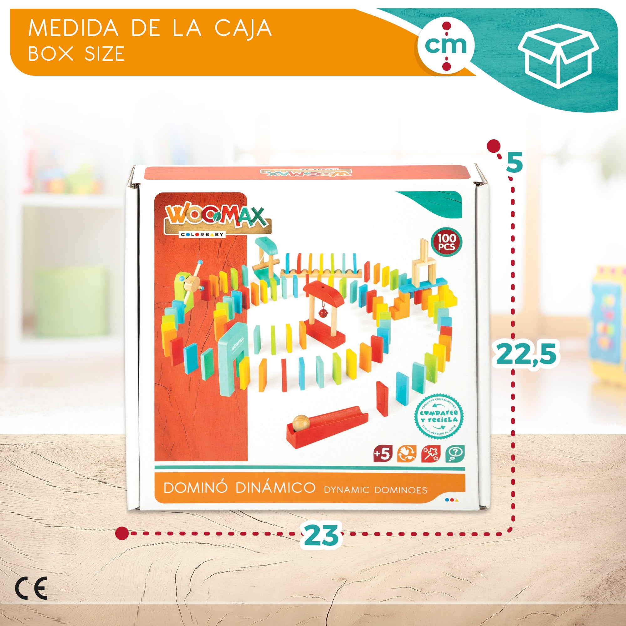 WOOMAX Juego dominó de madera