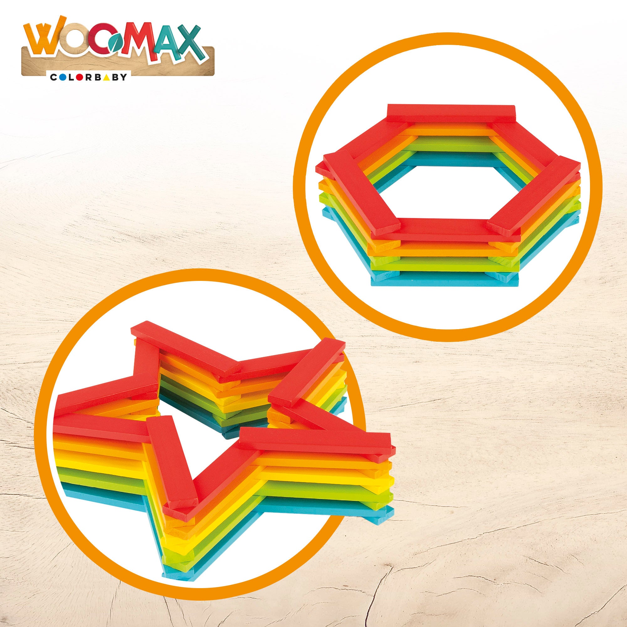 WOOMAX Juego construcción de madera