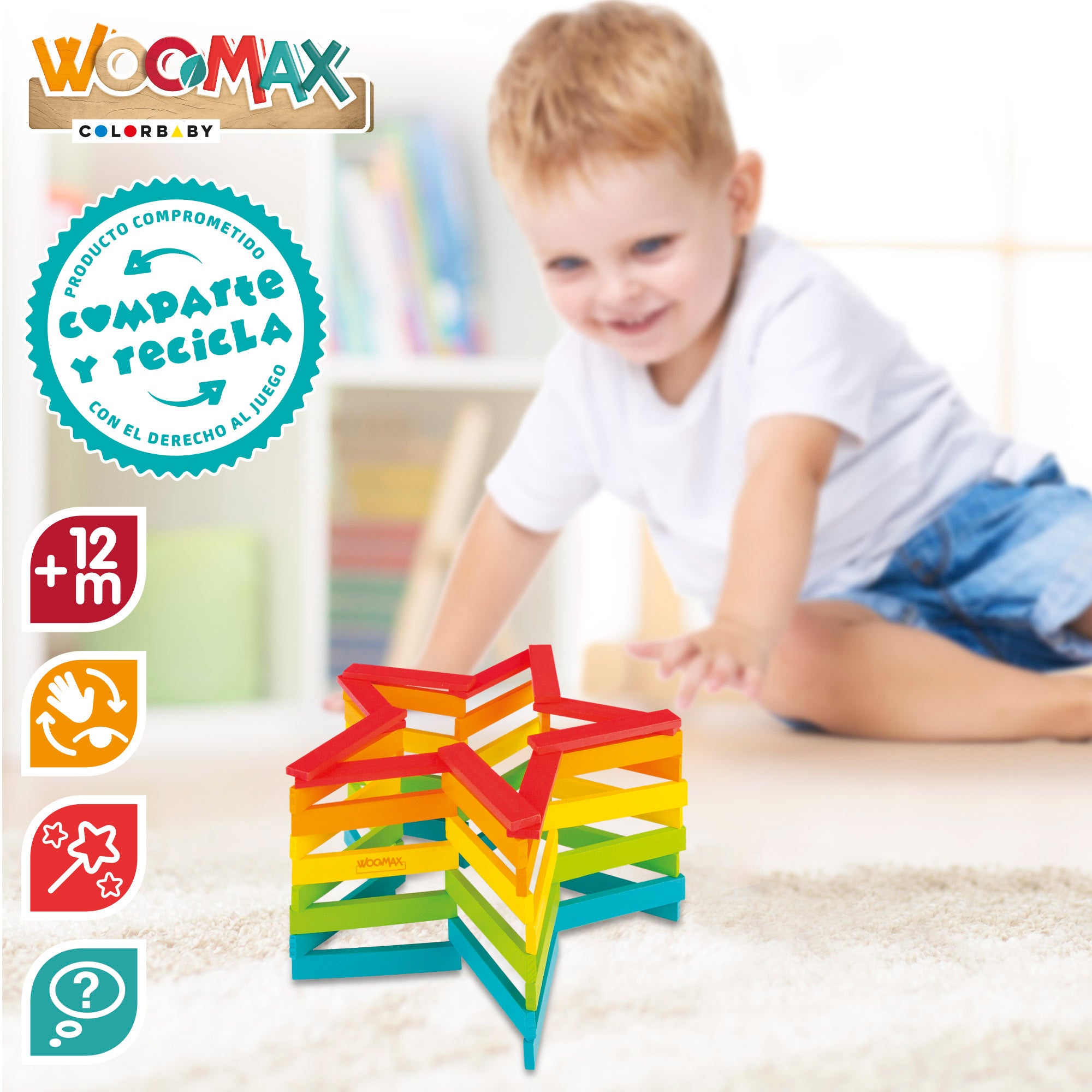 WOOMAX Juego construcción de madera